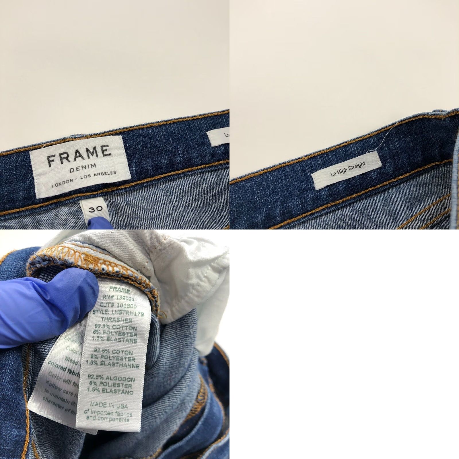 Frame FRAME Le High Straight MINT 30 Denim Jeans Women High Rise 5-Pocket Blue Fiber Stretch Vintage: No Size 30" / US 8 / IT 44 - 8 Thumbnail