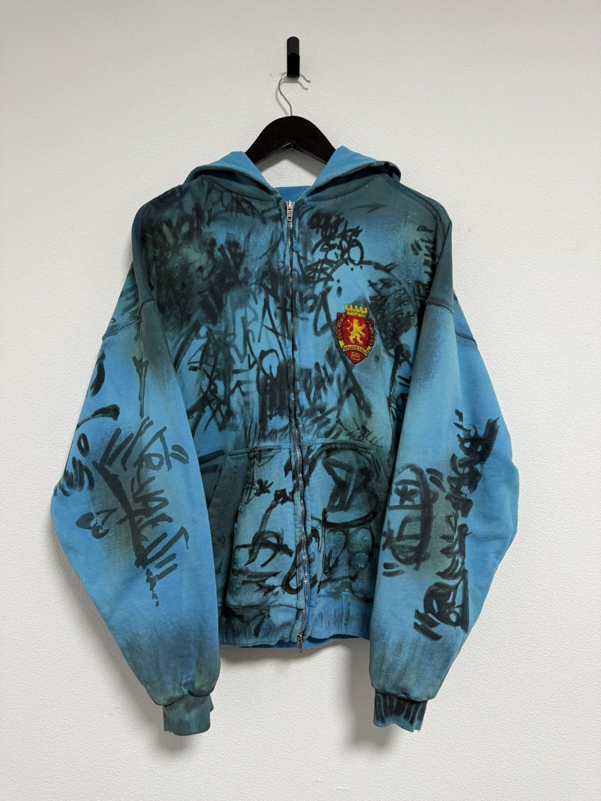 Balenciaga Blue Skater Zip Up hoodie Size US XS / EU 42 / 0 - 1 Thumbnail