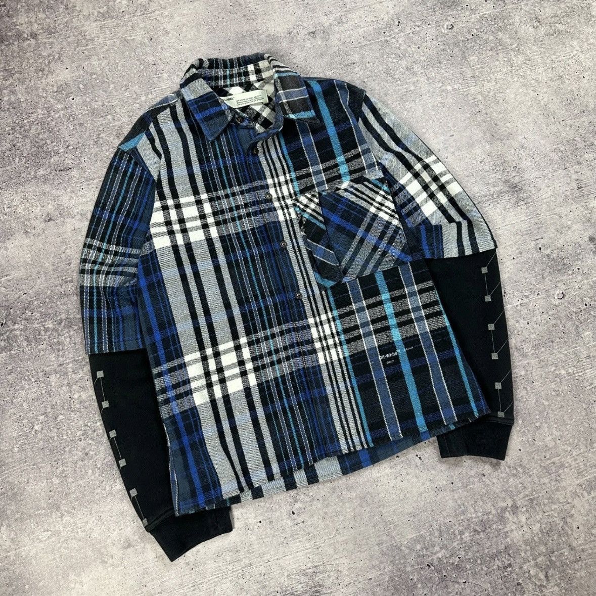 Off-White Off-White Flannel Shirt Patchwork Diagonal Arrows Graphic Size US S / EU 44-46 / 1 - 2 Thumbnail