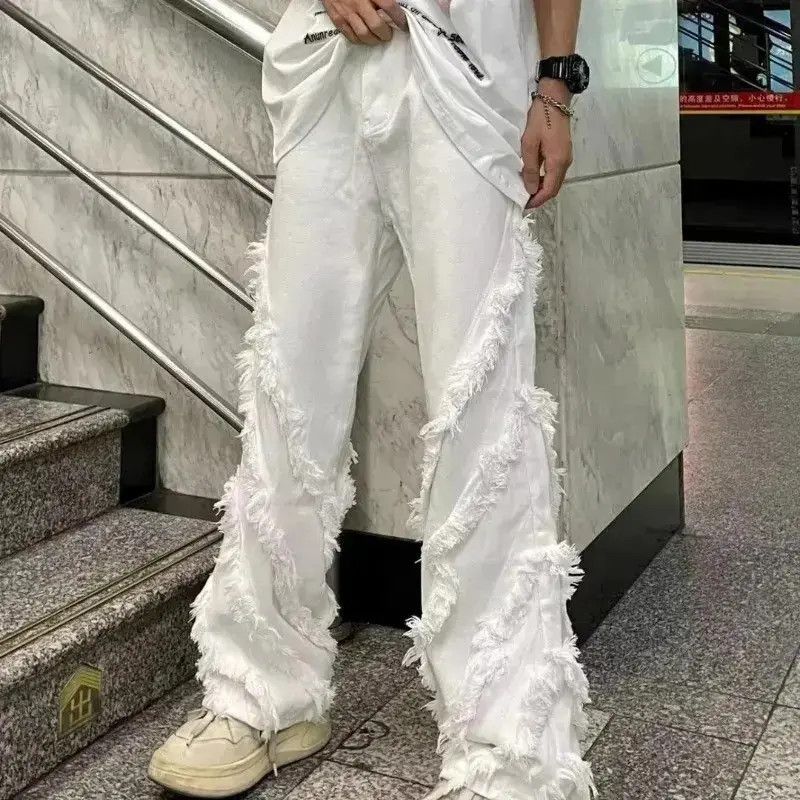 Japanese Brand Pants with raw edges loose trousers American retro style Size US 32 / EU 48 - 1 Thumbnail