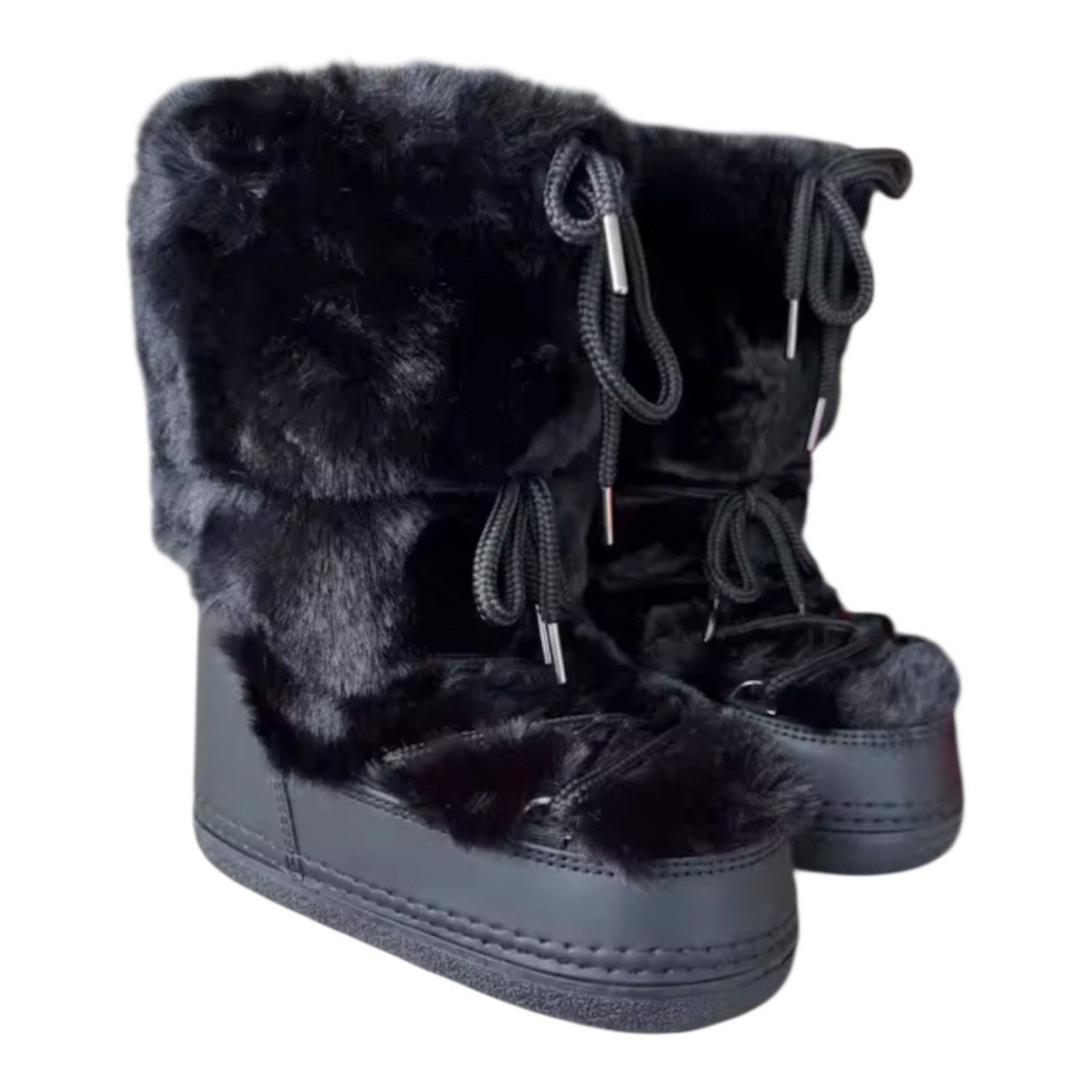 Japanese Brand Fluffy black Y2K boots Size US 7.5 / IT 37.5 - 2 Thumbnail