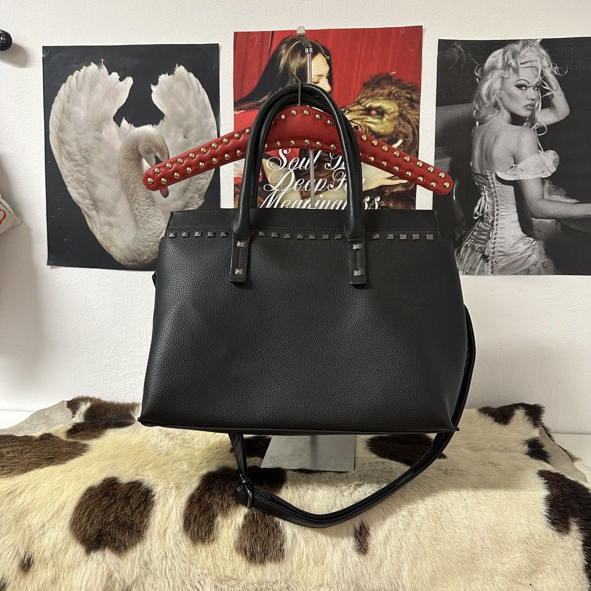 Vintage Vintage leatherette black shoulder bag Size ONE SIZE - 2 Thumbnail