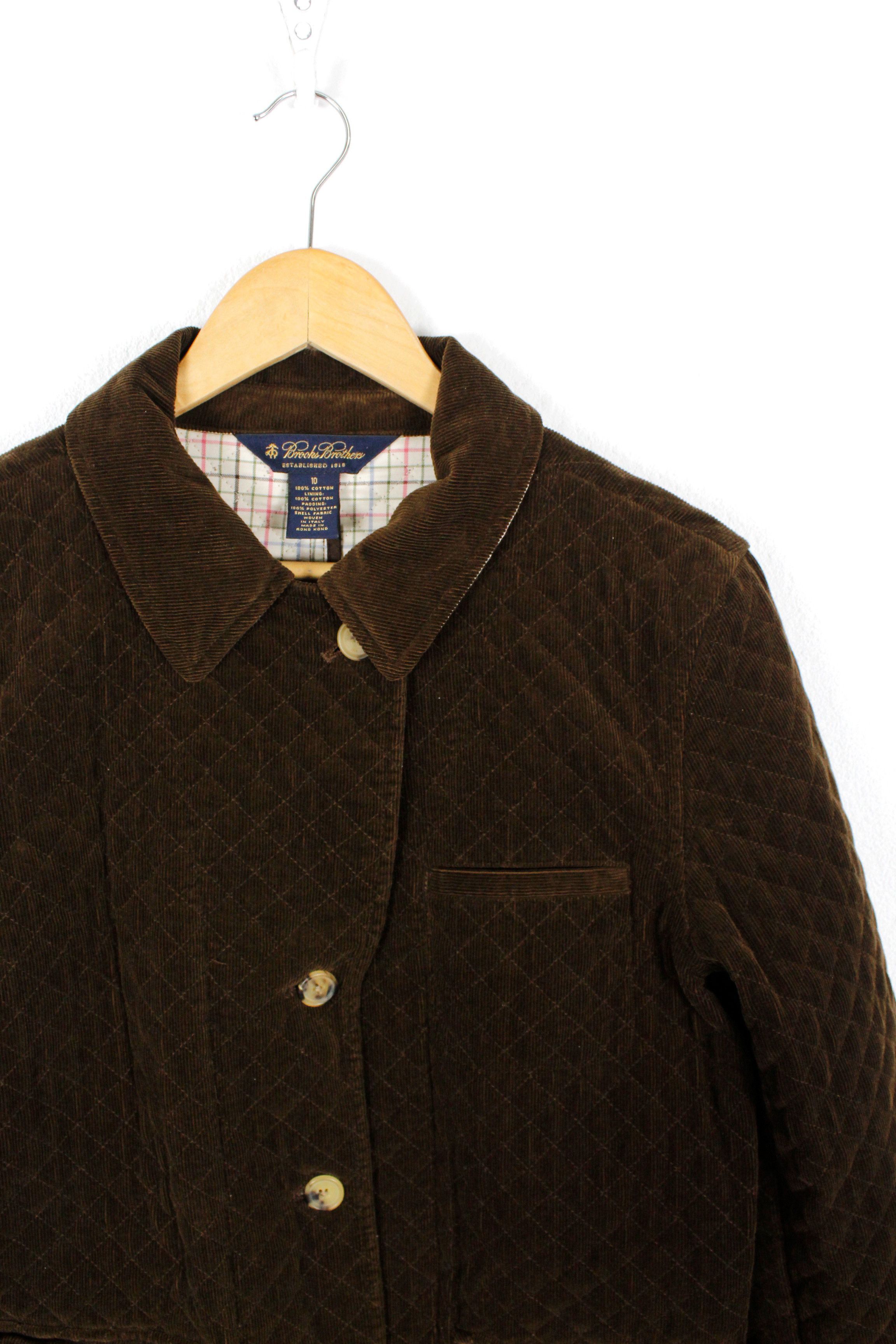 Brooks Brothers × Vintage Womens Brooks Brothers Brown Velvet Quilted Jacket Size L / US 10 / IT 46 - 2 Thumbnail