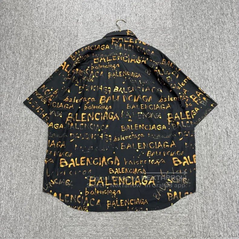Balenciaga Balenciaga Graffiti Letter Full Print Short Sleeve Shirt Size XS / US 0-2 / IT 36-38 - 5 Thumbnail