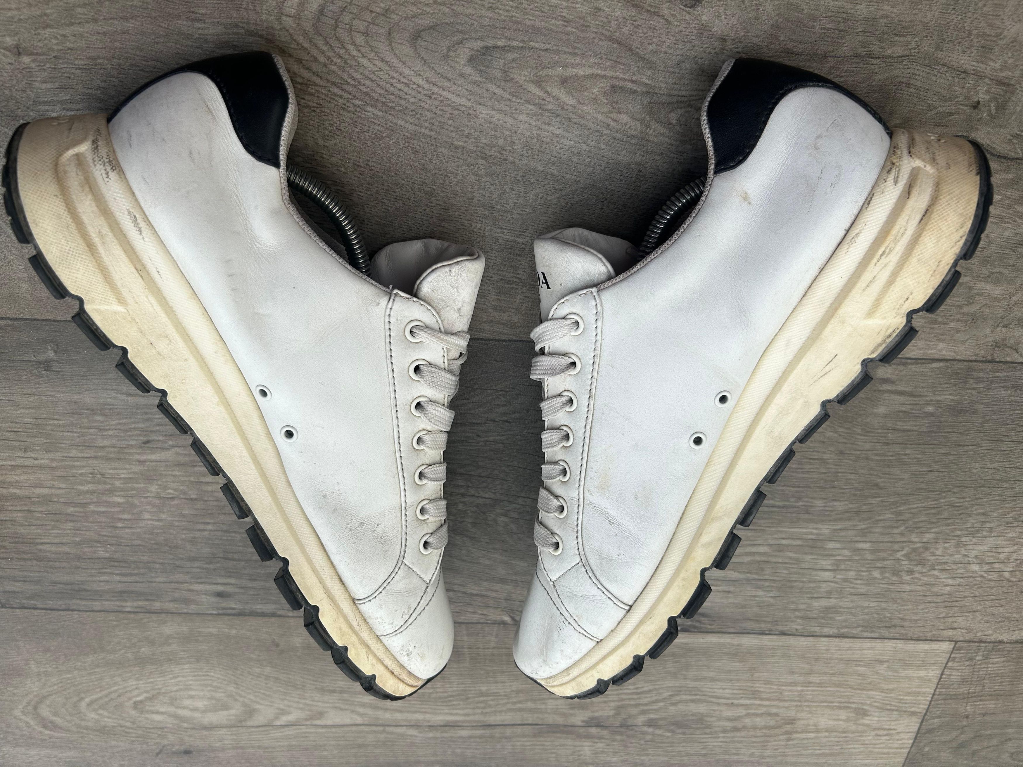 Prada White Prada Low Top Leather Sneakers Sz 9 UK Size US 10 / EU 43 - 11 Thumbnail