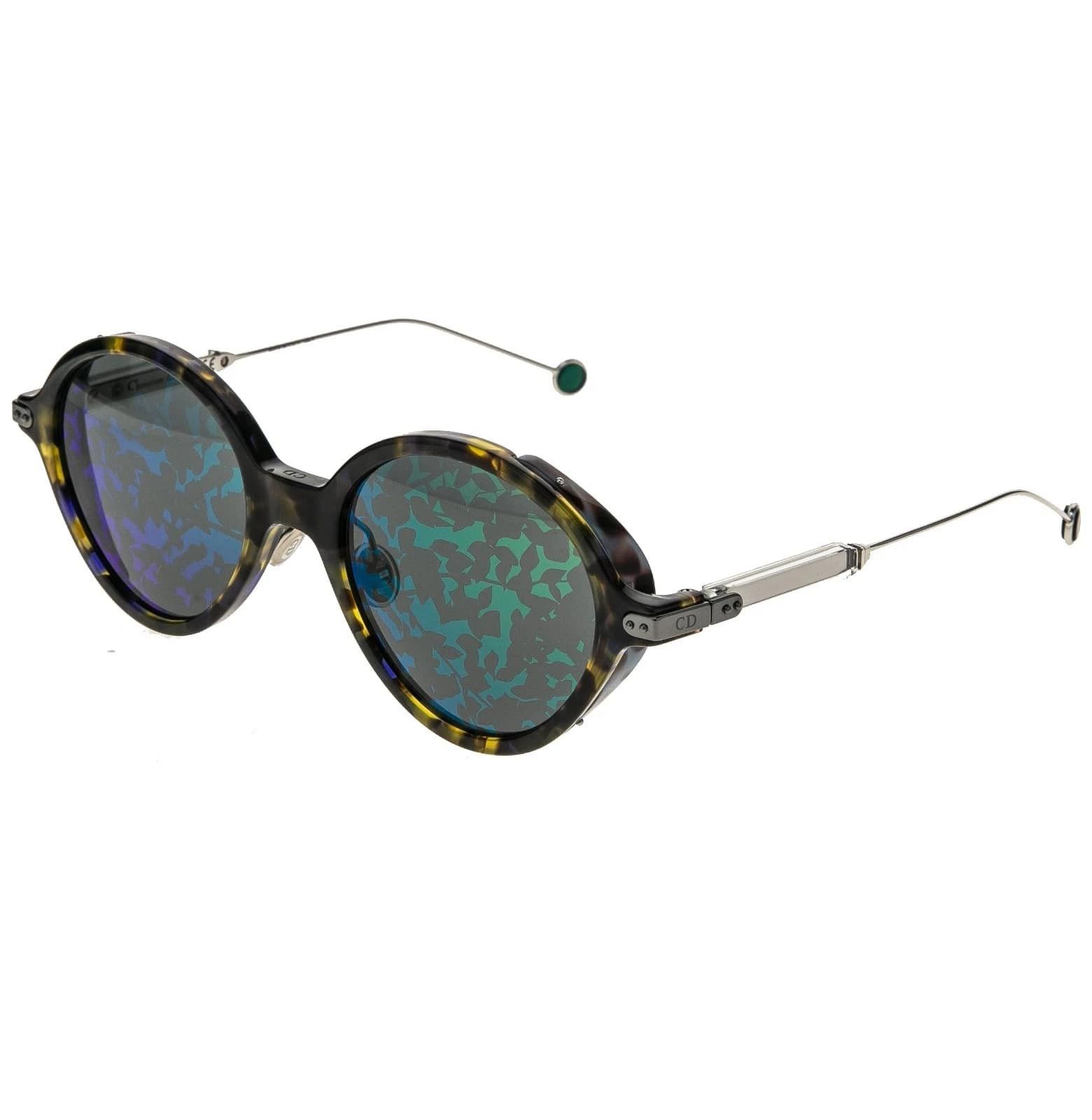 Christian Dior Monsieur CHRISTIAN DIOR UMBRAGE Havana Green Round Unisex Sunglasses Size ONE SIZE - 8 Thumbnail