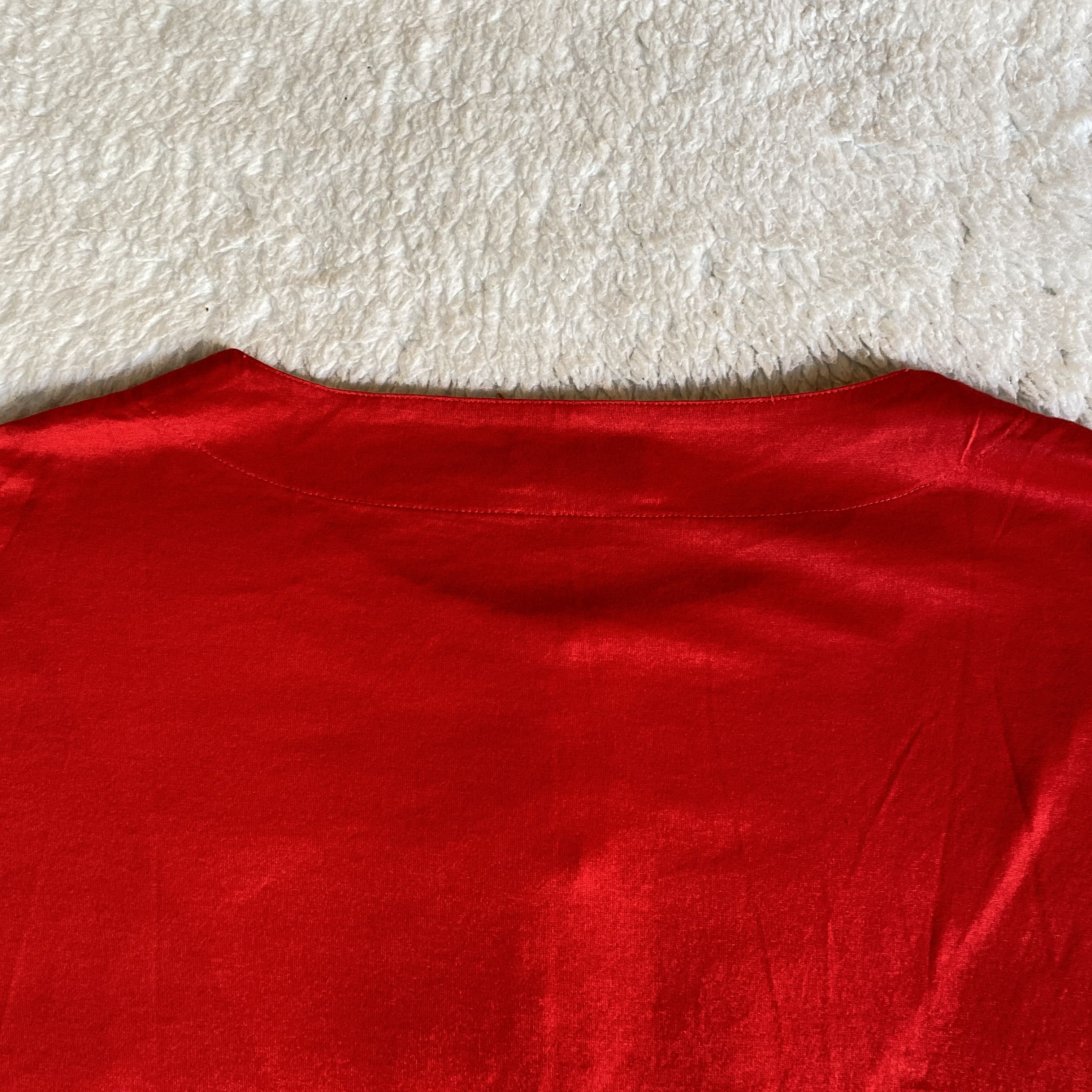 Gucci Vintage Gucci Red Cap Sleeve Henley T-Shirt Size M / US 6-8 / IT 42-44 - 15 Thumbnail