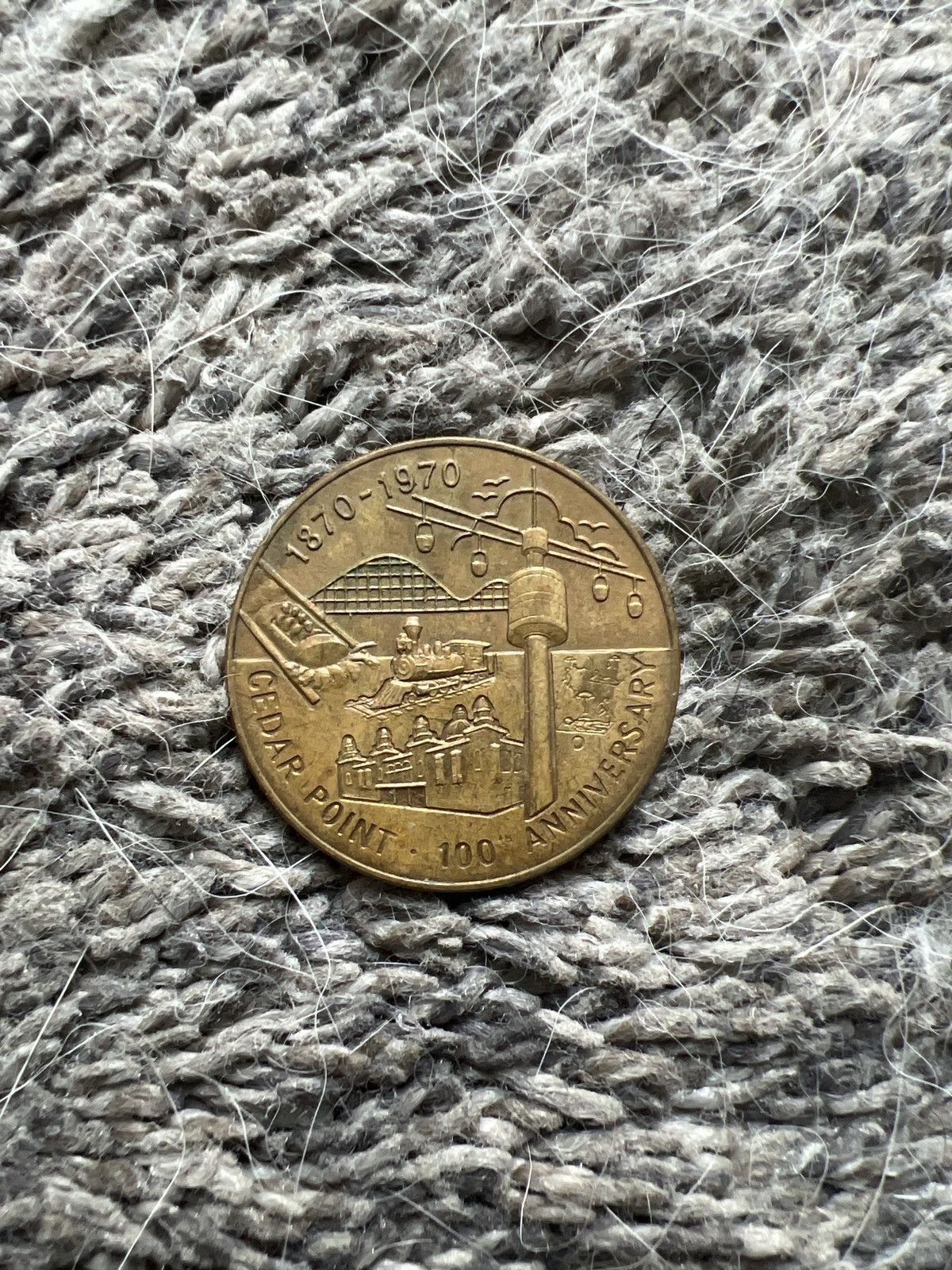 Vintage 1970 Cedar Point 100th Anniversary Coin Size ONE SIZE - 2 Thumbnail