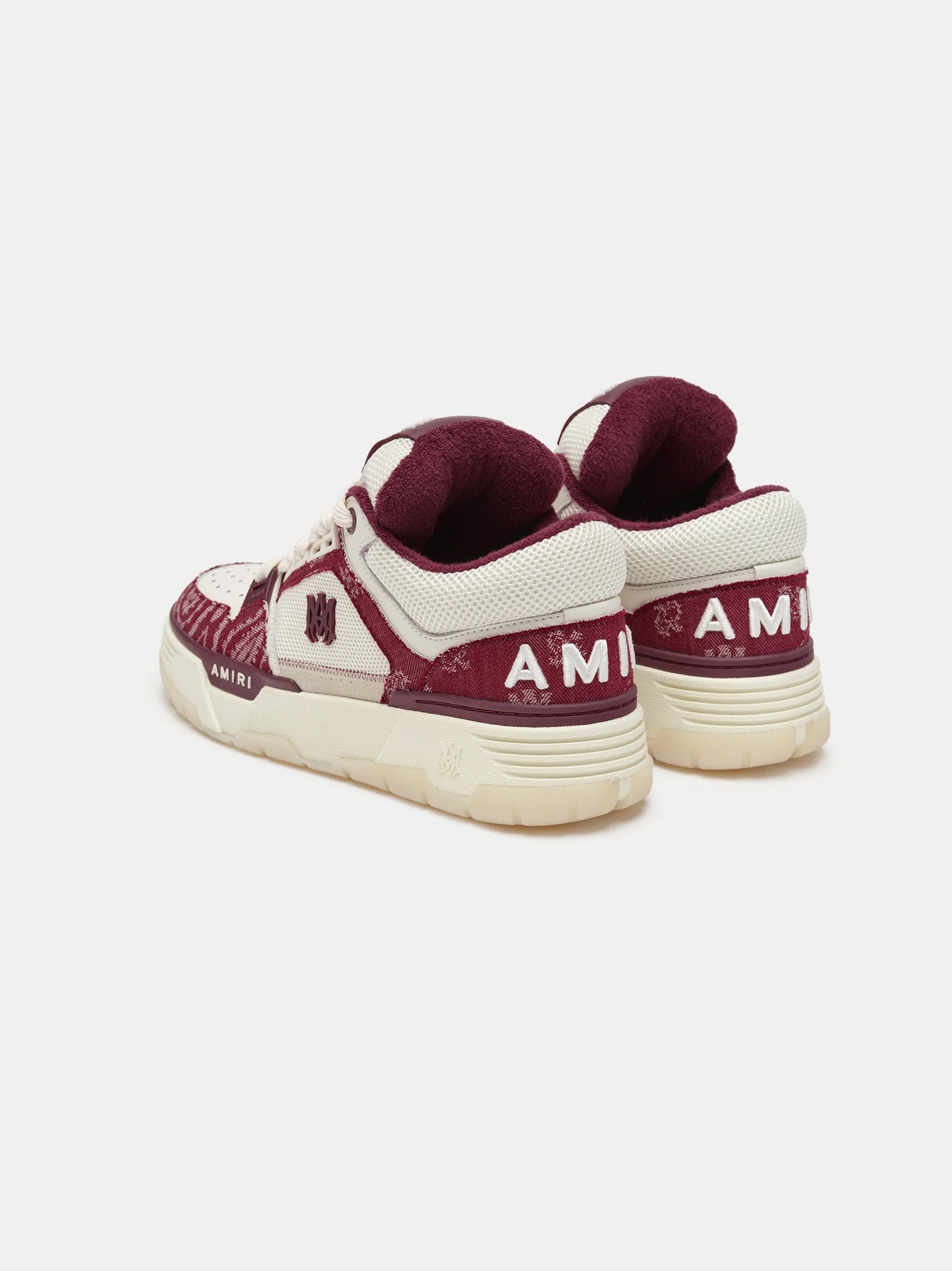 Amiri o1s1wg110925 Bandana Denim MA-1 Sneakers in Burgundy/White Size US 8 / EU 41 - 4 Thumbnail
