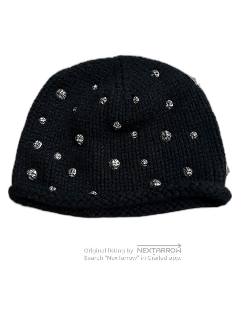 Chrome Hearts Chrome Hearts Black Silver Cross Beanie Hat. Size ONE SIZE - 1 Thumbnail