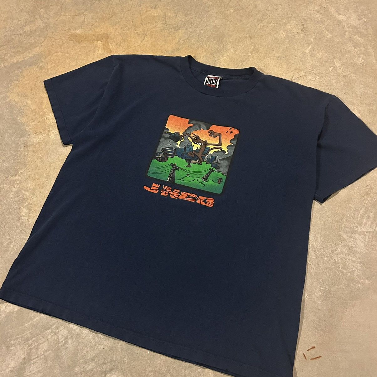 JNCO × Vintage Crazy Vintage 90s JNCO Jeans Monkey Godzilla Tee Skater Size US XL / EU 56 / 4 - 2 Thumbnail