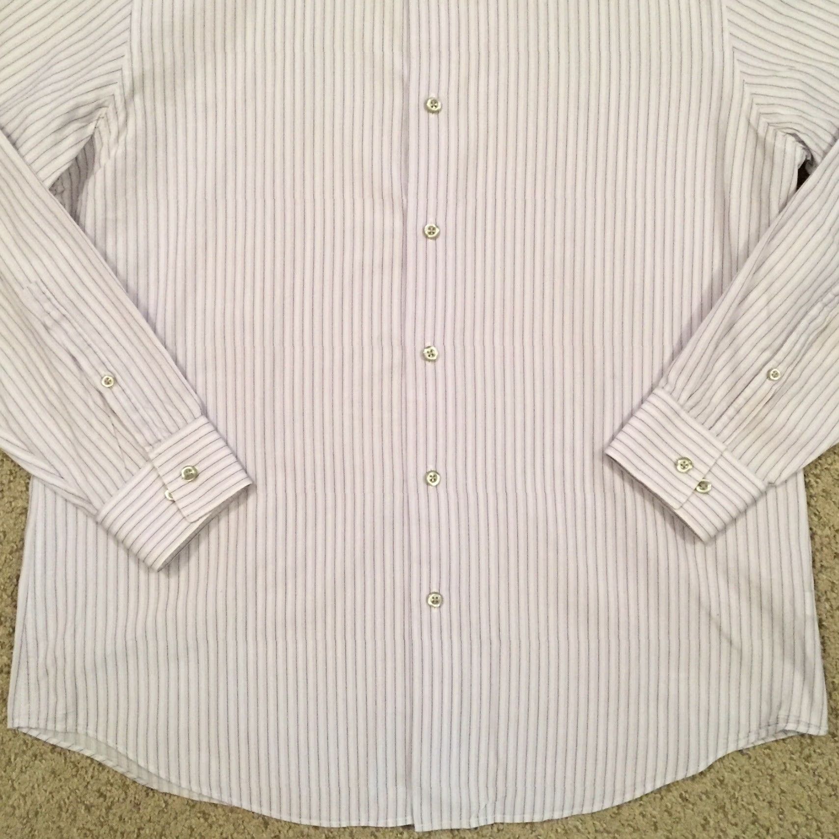 Apt. 9 Apt 9 Shirt Mens Large Purple Striped Long Sleeve Button Up Size US L / EU 52-54 / 3 - 4 Thumbnail