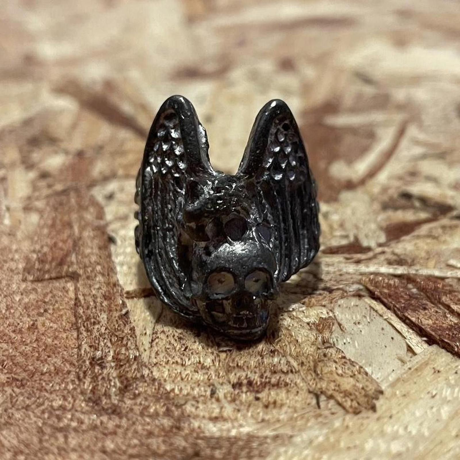 Other [80s Vintage] • : 1980s gothic “Eagle Skull” biker ring. Size ONE SIZE - 4 Thumbnail