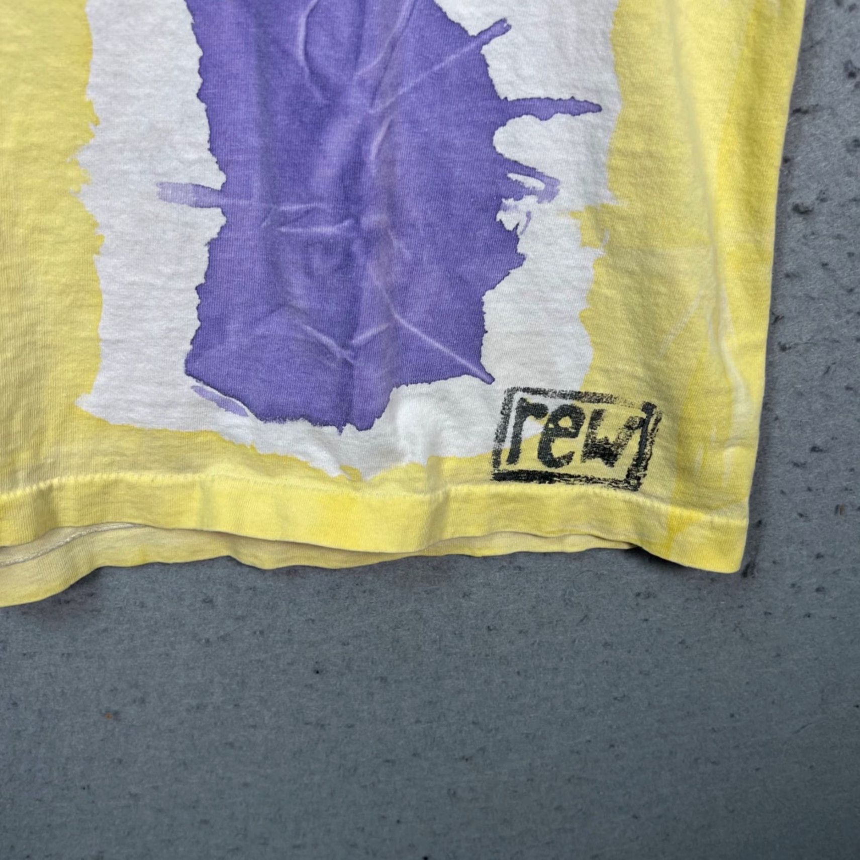 Vintage VINTAGE 90s Tie-Dye Yellow & Purple Graphic T-Shirt XL Sof Tee Mens Short Sleeve Crew Neck Cotton Made In USA 1990s Theme 90s Size US XL / EU 56 / 4 - 5 Thumbnail