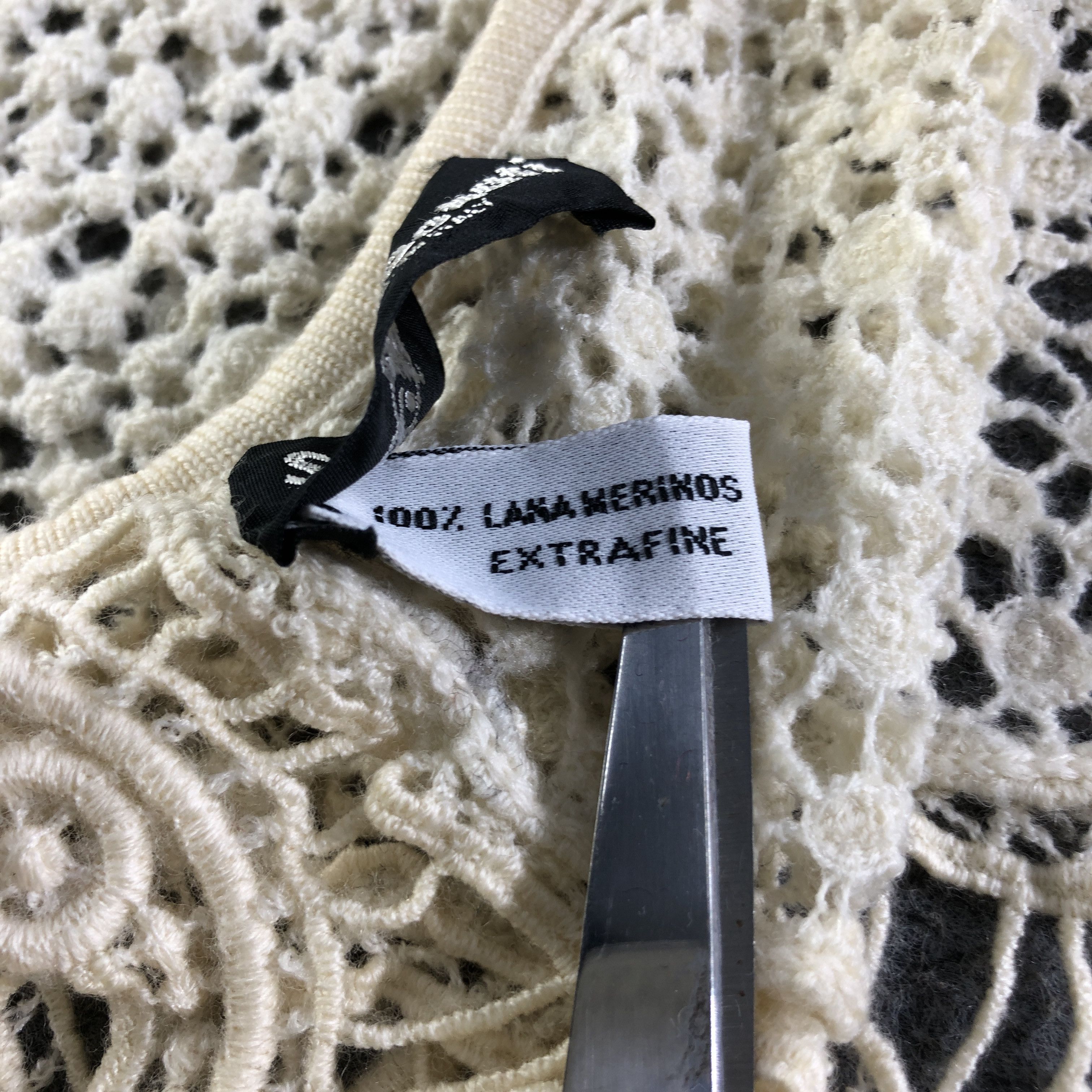 Vintage Sergio Donati Laces Merino Scarf Muffler V2710 Size ONE SIZE - 5 Thumbnail