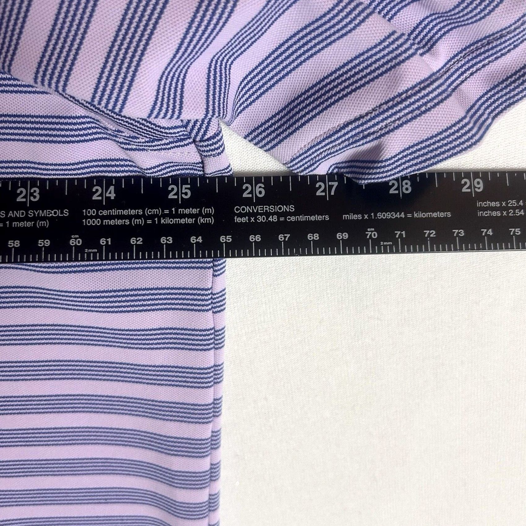 Peter Millar Peter Millar Golf Polo Shirt Mens XL Purple Striped Short Sleeve Polo Casual Performance Stretch Shirt Size US XL / EU 56 / 4 - 7 Thumbnail
