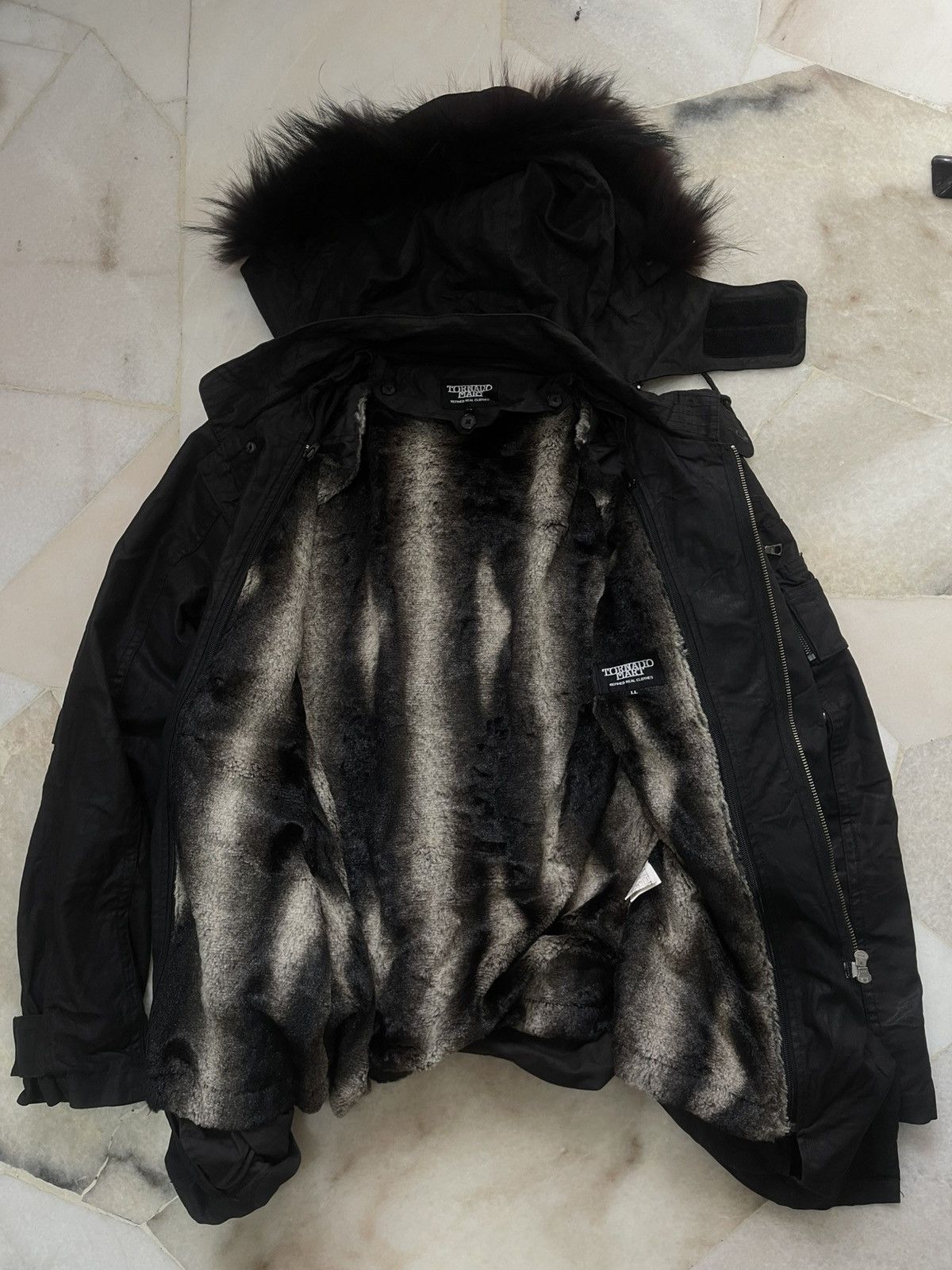 Le Grande Bleu (L.G.B.) RARE 2000s LGB Tornado Mart Fur Wax Parka Armor Style C1 Size US L / EU 52-54 / 3 - 21 Thumbnail