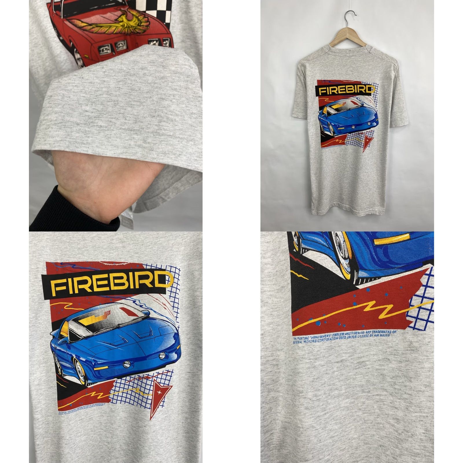 NASCAR VINTAGE Pontiac Firebird Racing NASCAR T-Shirt XL Men Grey 90s Shirt Mens Size US XL / EU 56 / 4 - 8 Thumbnail