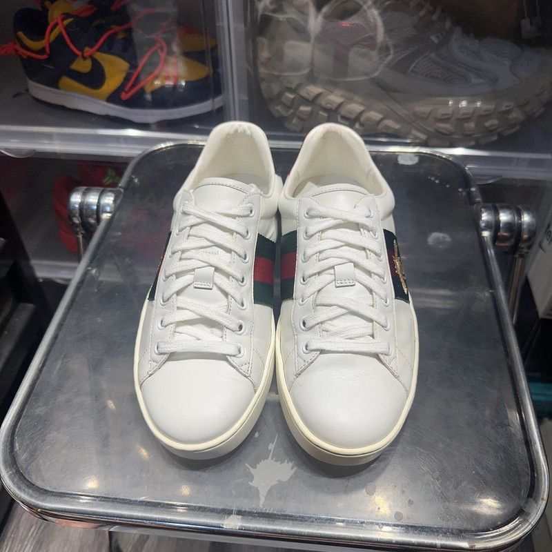 Gucci Gucci Bee Logo Sneaker in White Leather Size US 8.5 / EU 41-42 - 2 Thumbnail