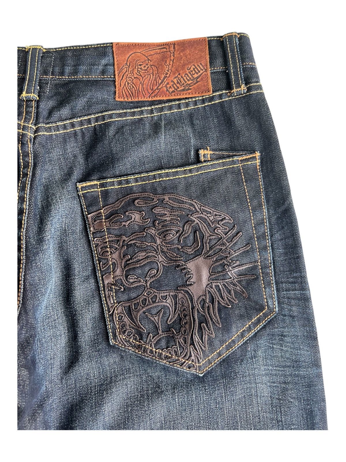 Ed Hardy RARE OG ED HARDY Audigier Tiger Embroidery Button Fly Denim Size US 32 / EU 48 - 1 Thumbnail