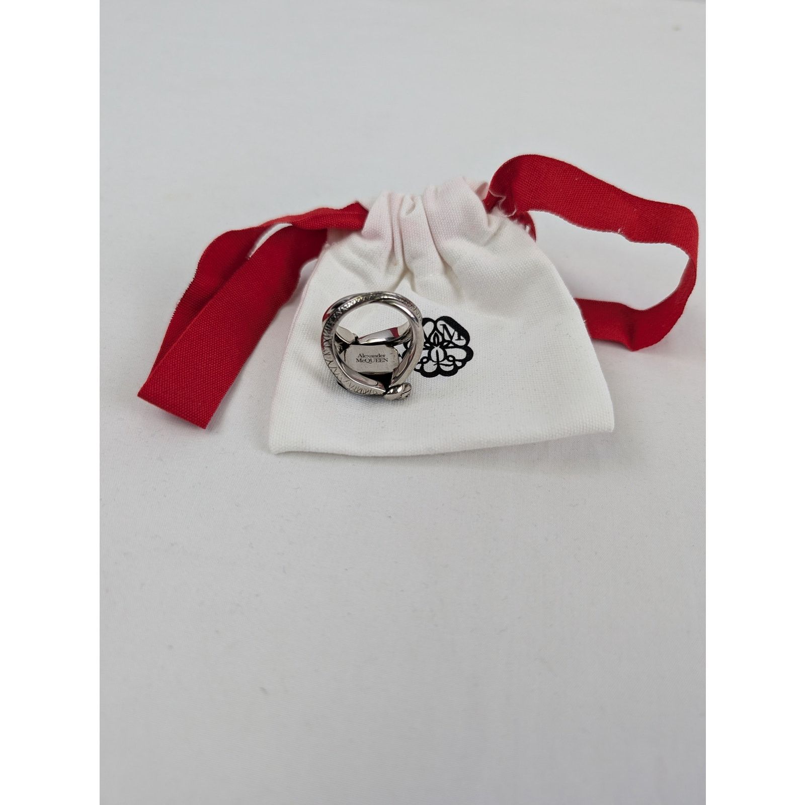 Alexander McQueen o1rshd1 Size: 19 / Brass Snake & SKL jewelry Ring in Silver Size ONE SIZE - 10 Thumbnail