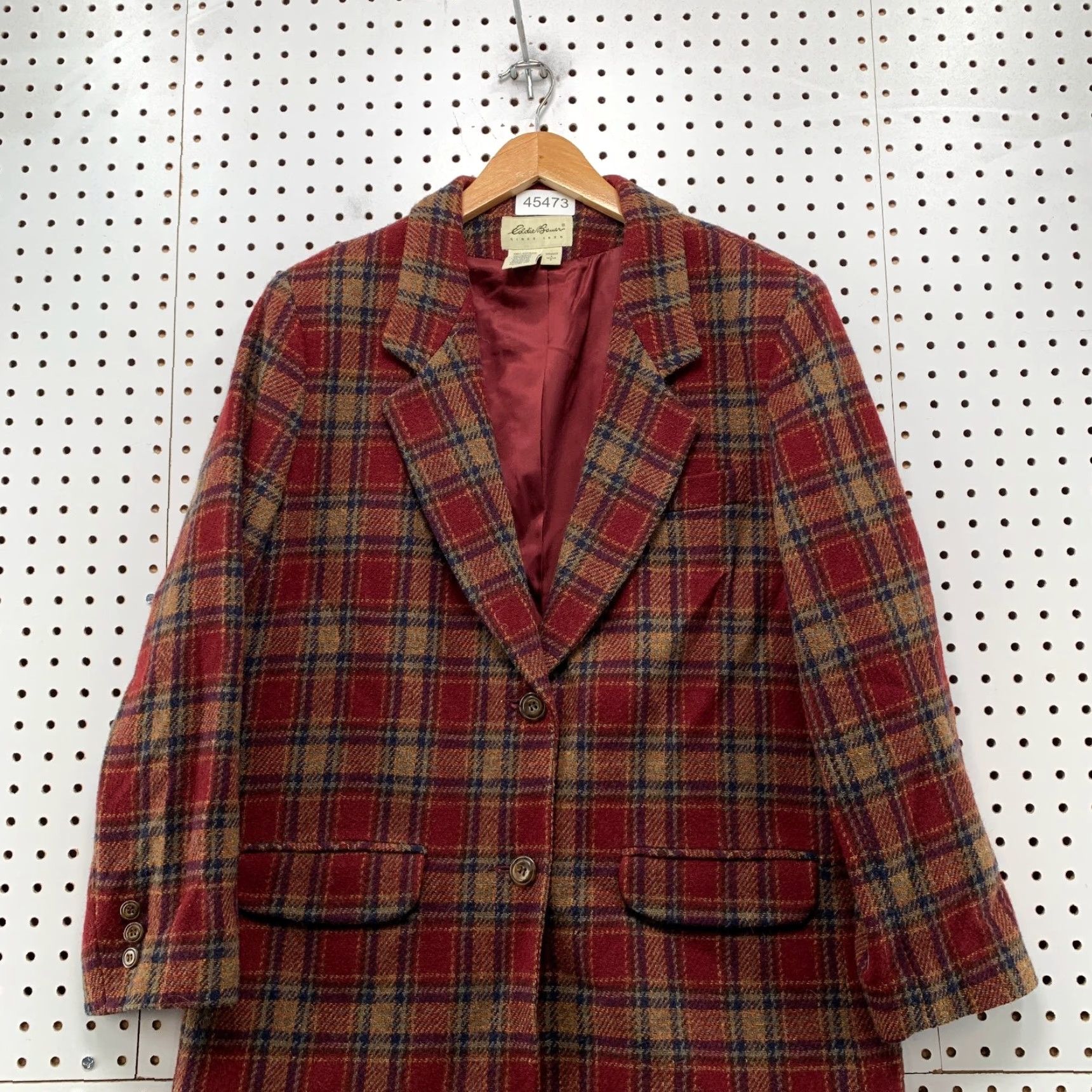 Eddie Bauer VINTAGE Eddie Bauer Wool Blazer Womens Large Red Plaid Boyfriend Academia Y2k Size L / US 10 / IT 46 - 2 Thumbnail