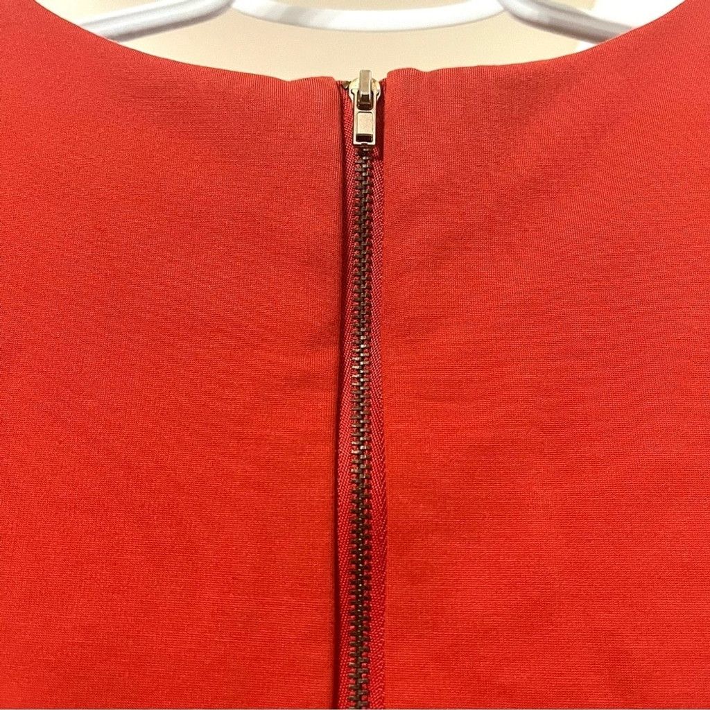 Alice + Olivia ALICE + OLIVIA Victoria Peplum Orange Bodycon Mini Dress Size L / US 10 / IT 46 - 4 Thumbnail
