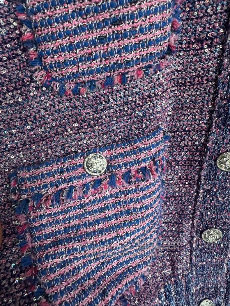 Chanel Chanel 23P pink and purple sequin jacket Size XXS / US 00 / IT 34 - 5 Thumbnail