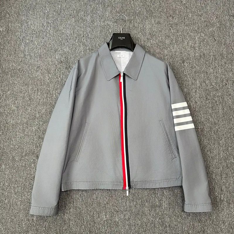 Thom Browne Thom Browne Men's Gray Long Sleeve Coat 0089 Size US XL / EU 56 / 4 - 1 Thumbnail