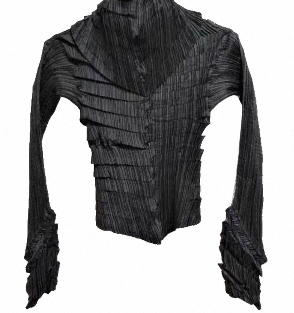 Issey Miyake Issey Miyake size:S Black main line stepped pleated skirt Size 31" - 2 Thumbnail