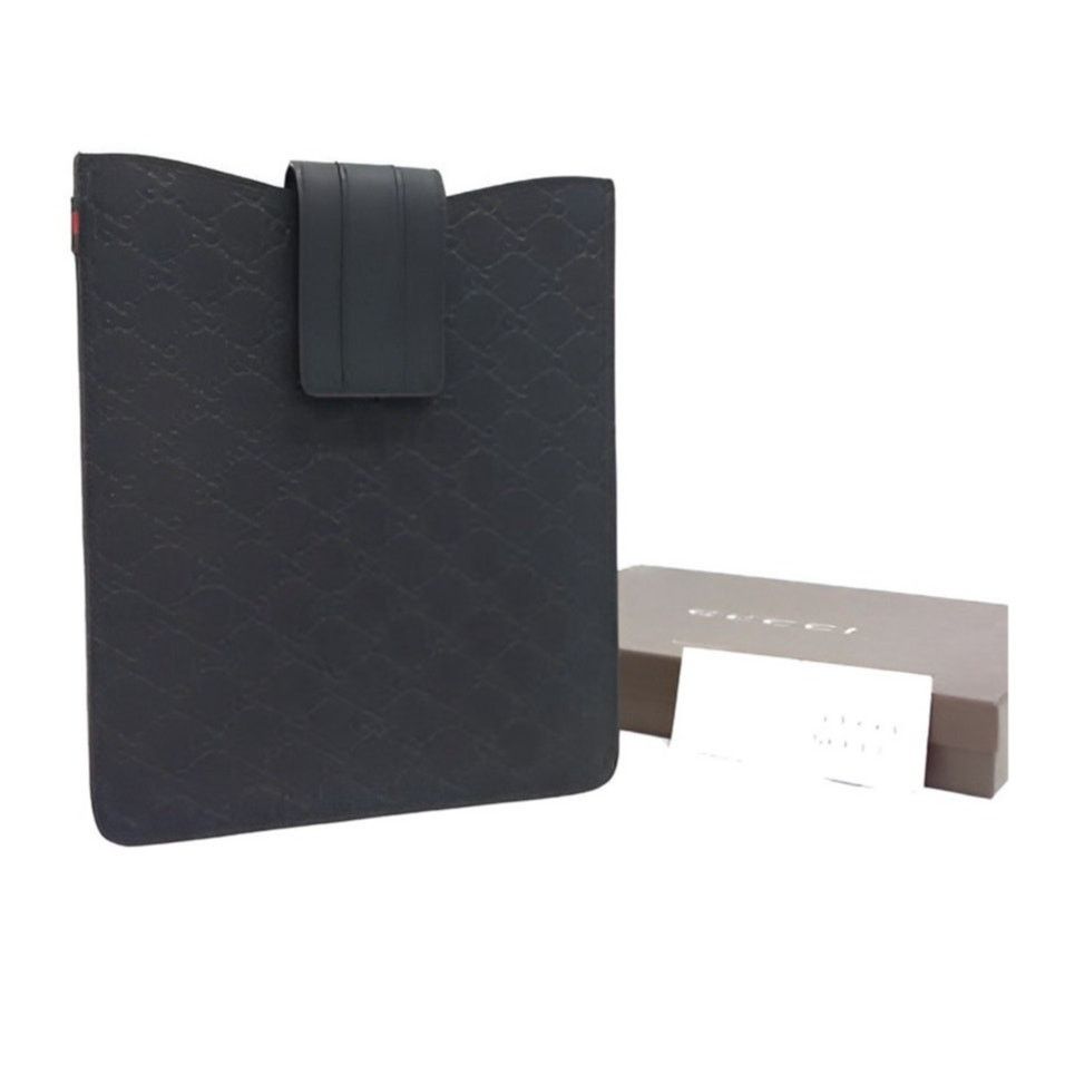 Gucci GUCCI GG Guccissima Web Sherry Line iPad Case Black 256575 Size ONE SIZE - 1 Thumbnail