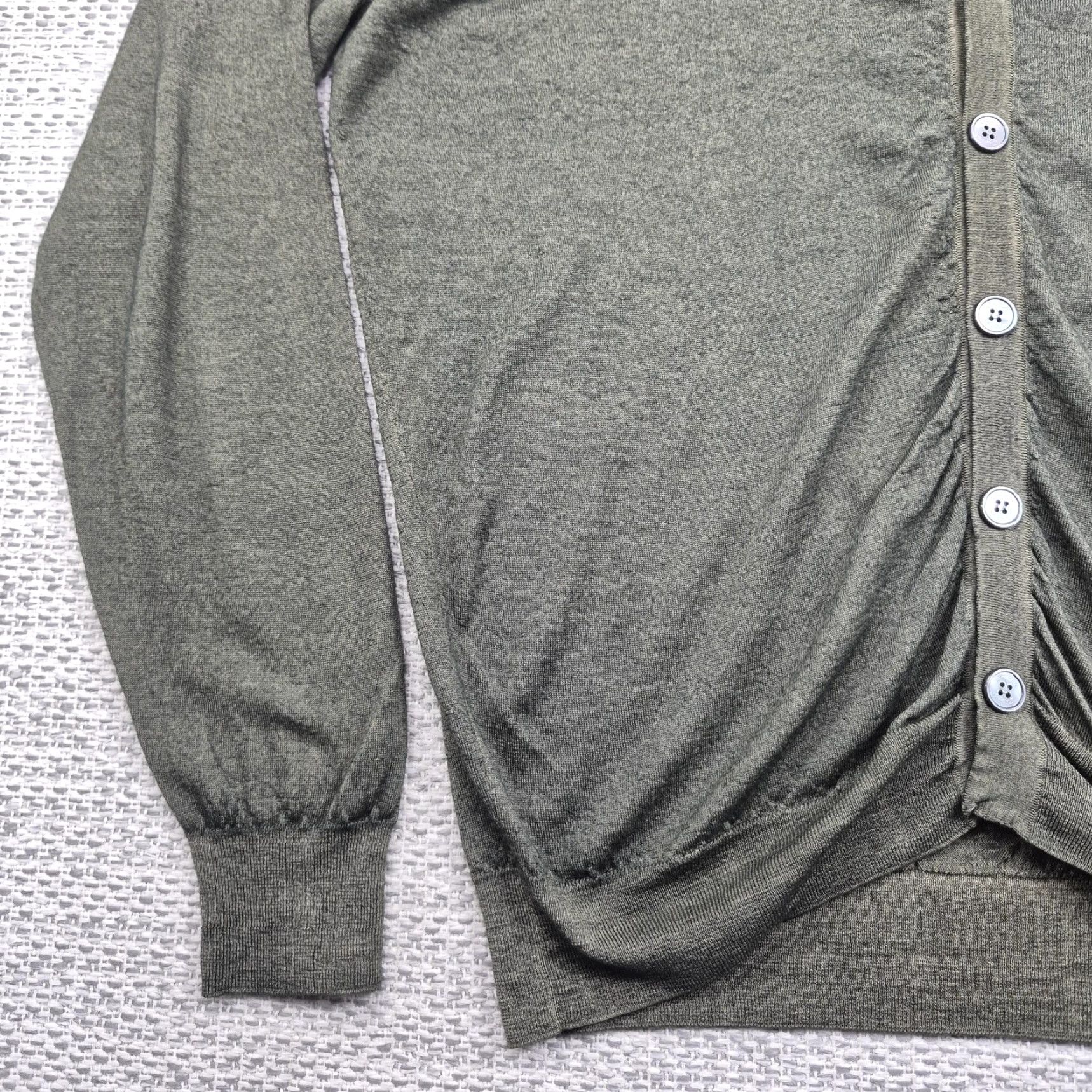 Drumohr Drumohr Cardigan Sweater Mens Large Green 100% Merino Wool V Neck Made Italy Size US L / EU 52-54 / 3 - 4 Thumbnail