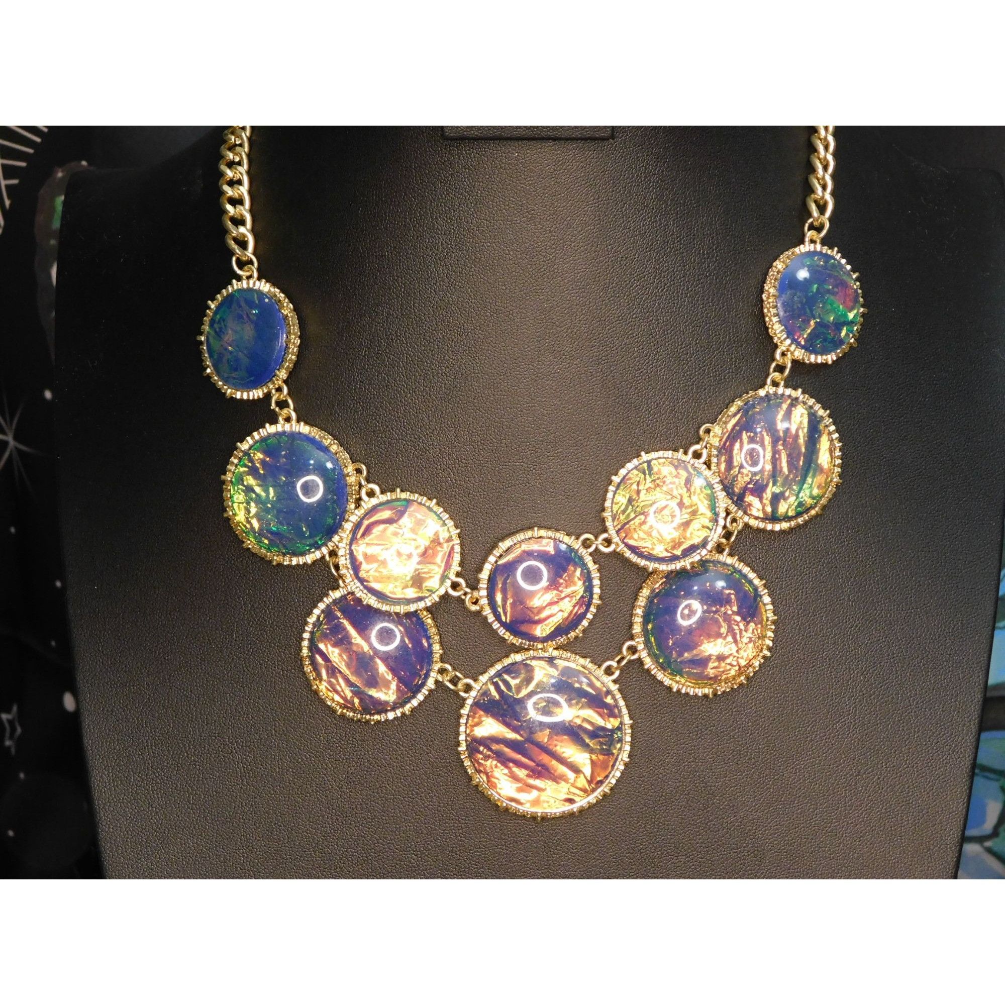 Other Whimsical Fantasy Faux Opal Statement Necklace Size ONE SIZE - 4 Thumbnail