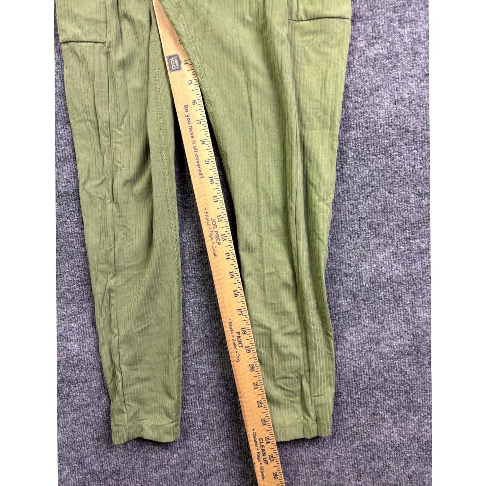 Vintage REI Co-op Leggings Womens Medium Green Ribbed High Rise Pockets Athletic 62382 Size 27" / US 4 / IT 40 - 5 Thumbnail