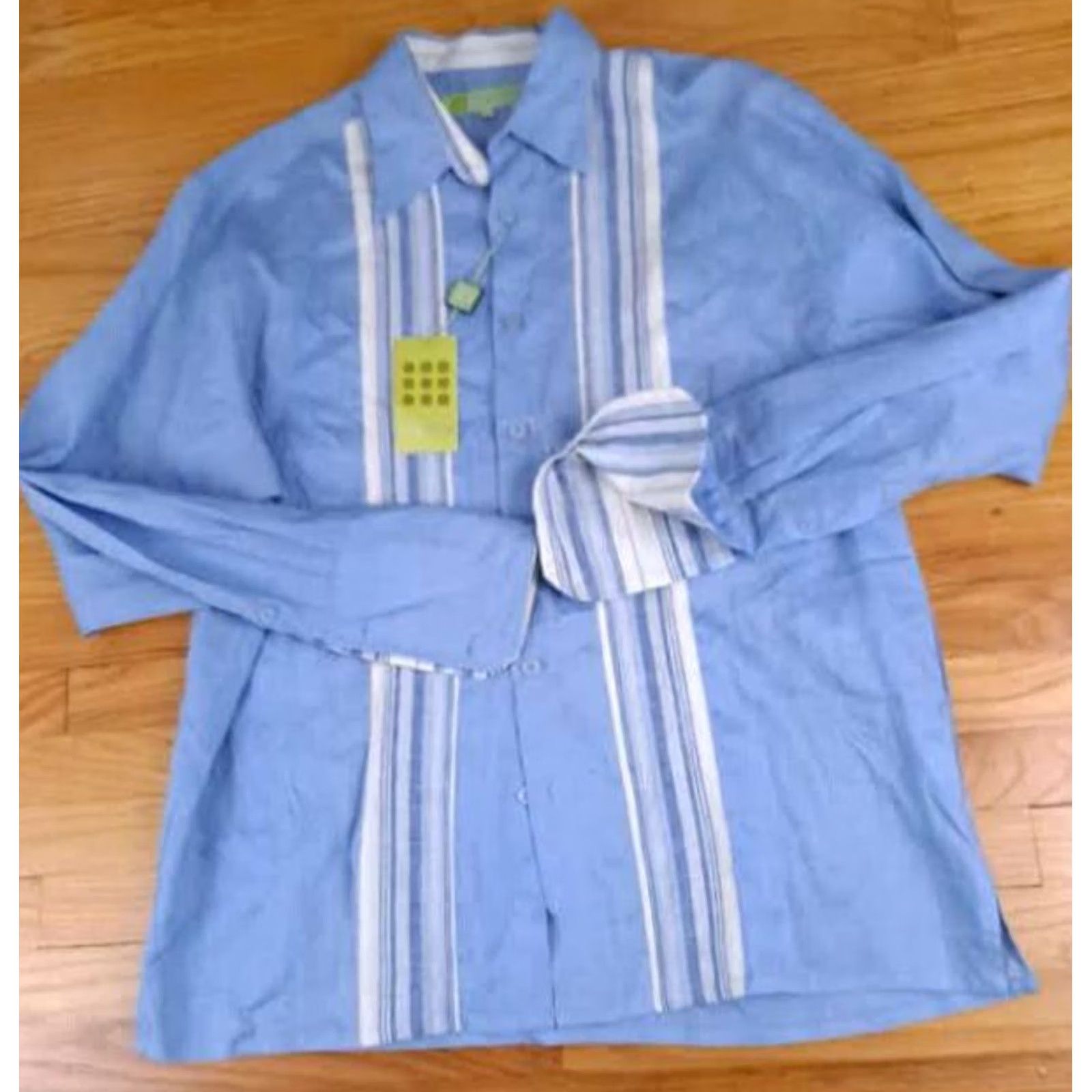 X-LARGE NWT Vintage Linen Shirt - Long Sleeve, XL, Blue, Button-Up, Maxini, Collar, 100% 31in, 26in Size US XL / EU 56 / 4 - 6 Thumbnail