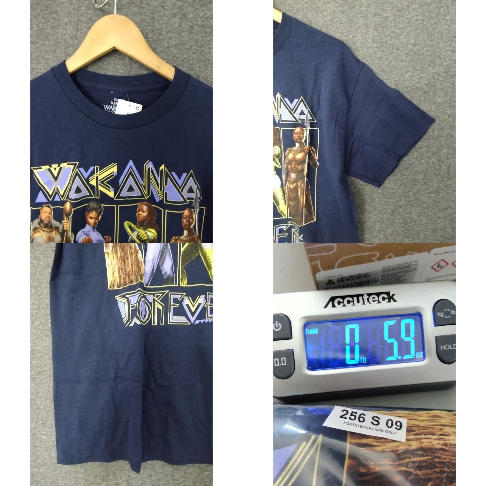 Vintage Marvel Mens Wakanda Forever T-Shirt Marvel Wakanda Forever T Shirt Men M Blue Cotton Shirt Logo Crew Neck All Seasons Black Panther Vintage No Size US M / EU 48-50 / 2 - 8 Thumbnail