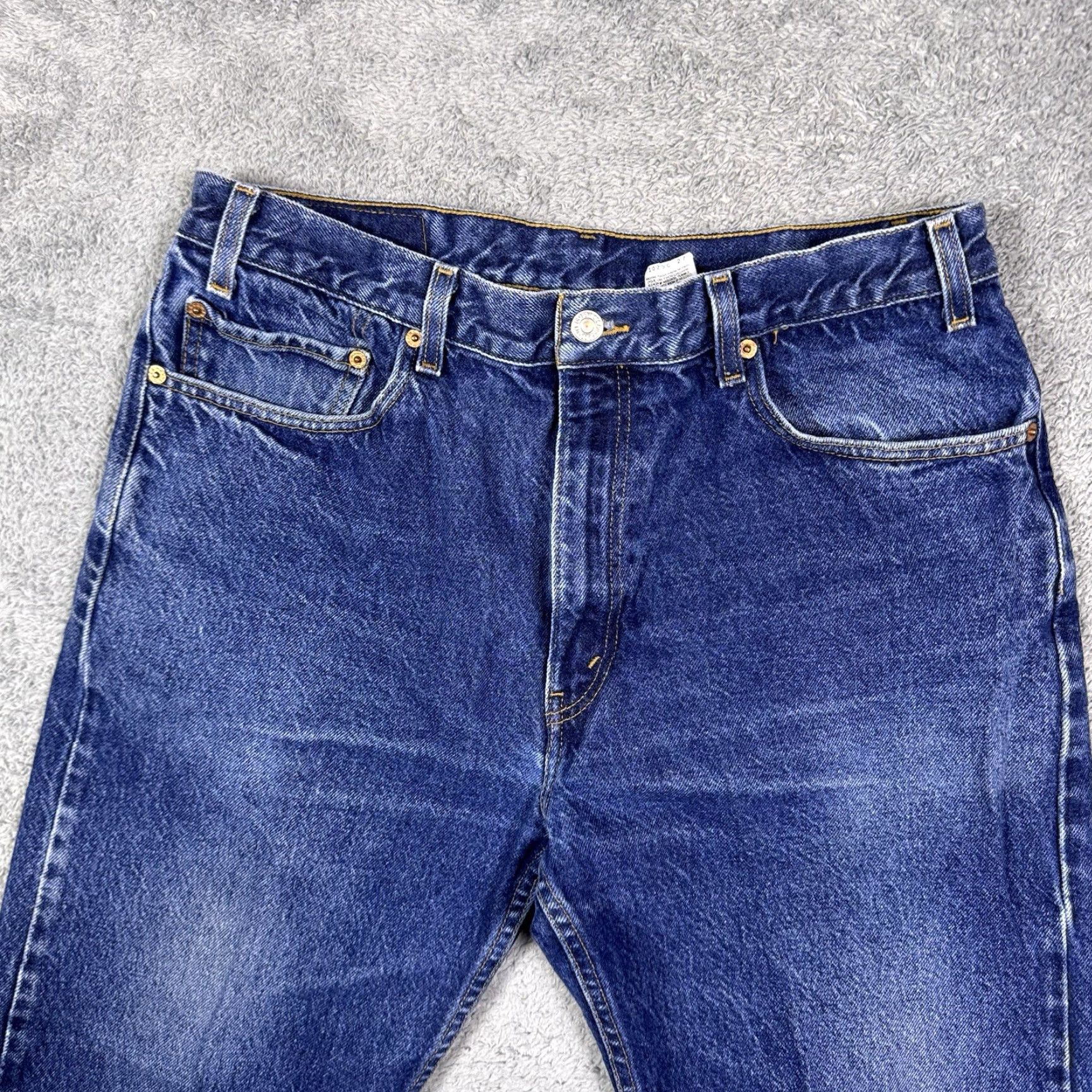Levi's VINTAGE Levi's 505 Jeans Mens 34x28 Regular Straight Whisker Blue Denim Cotton 80s 90s Logo Size US 36 / EU 52 - 3 Thumbnail