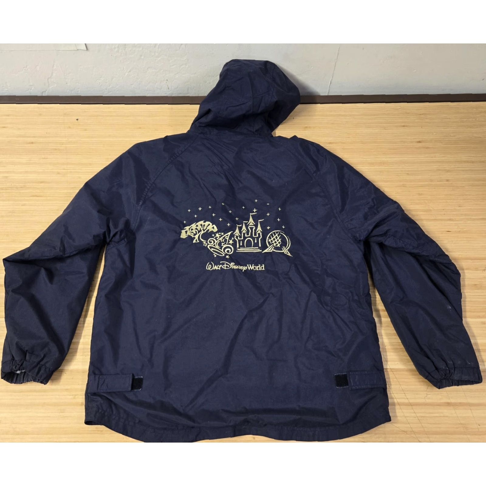 Disney Walt Disney World Jacket Mens Medium Hooded Full Zip Park Icons Embroidered Navy Blue Size US M / EU 48-50 / 2 - 7 Thumbnail