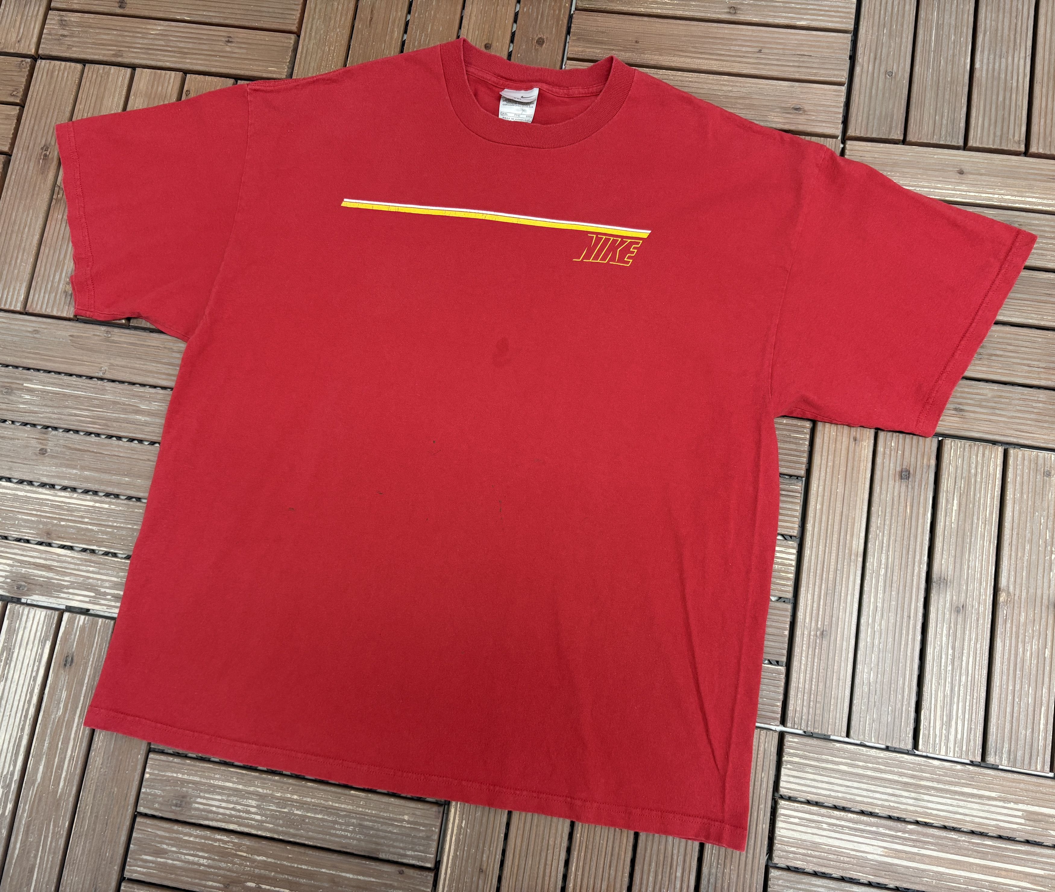 Nike Nike Spell Out Striped Vintage Red T-Shirt Tee Size US XXL / EU 58 / 5 - 3 Thumbnail