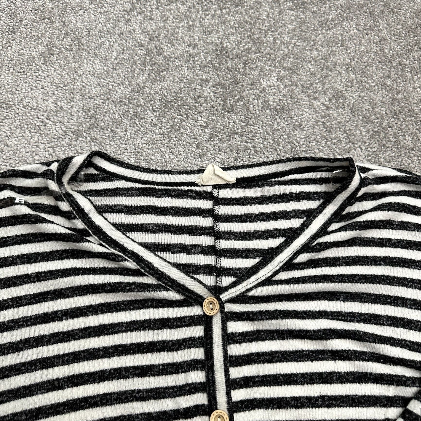 Vintage Line Up Blouse Womens S Black White Striped Button Down Tie Top 143 Story By Line Up Blouse Womens Small Black White Striped Button Down Tie Top Size S / US 4 / IT 40 - 3 Thumbnail