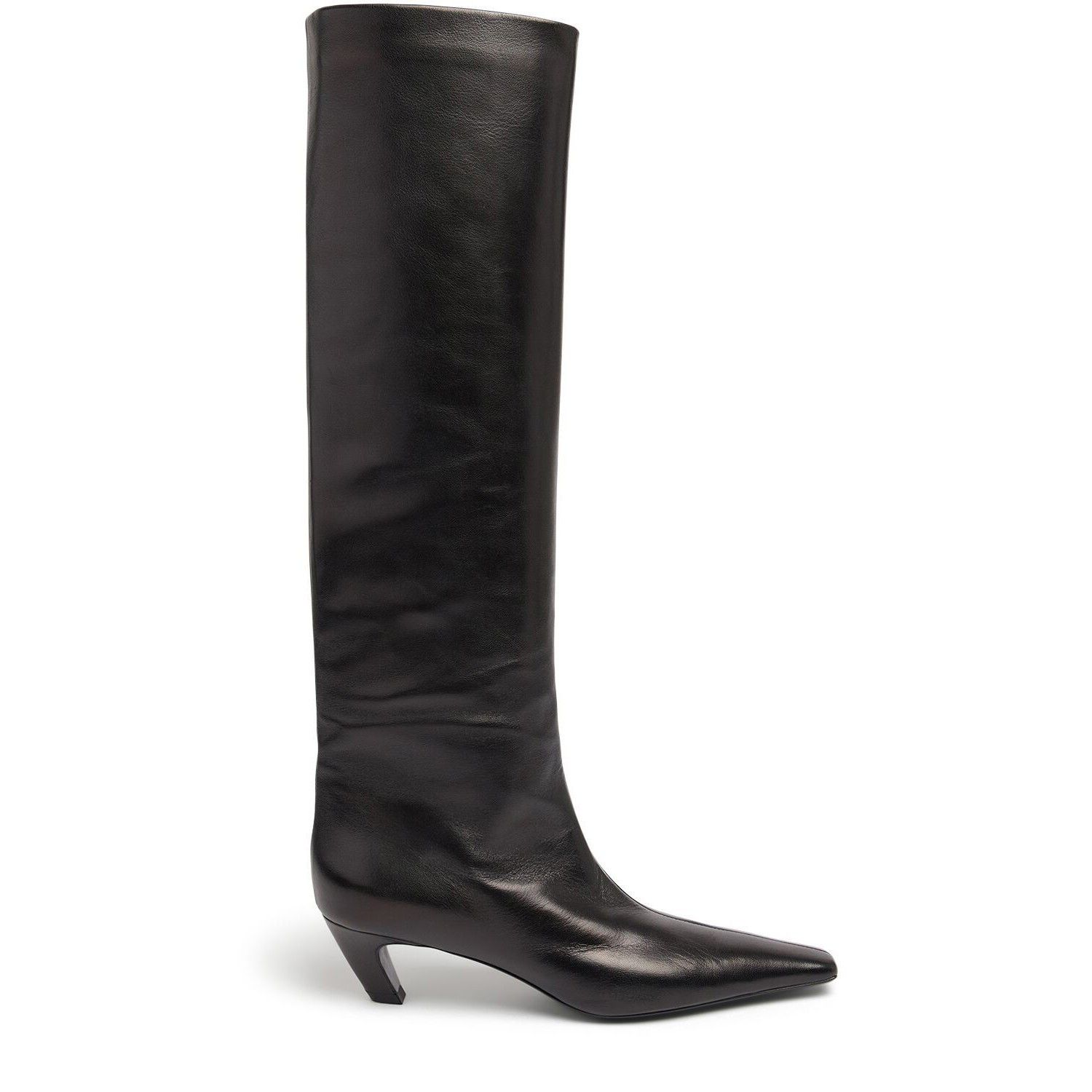 KHAITE Davis Black Leather 50mm Tall Boots New And Authentic
