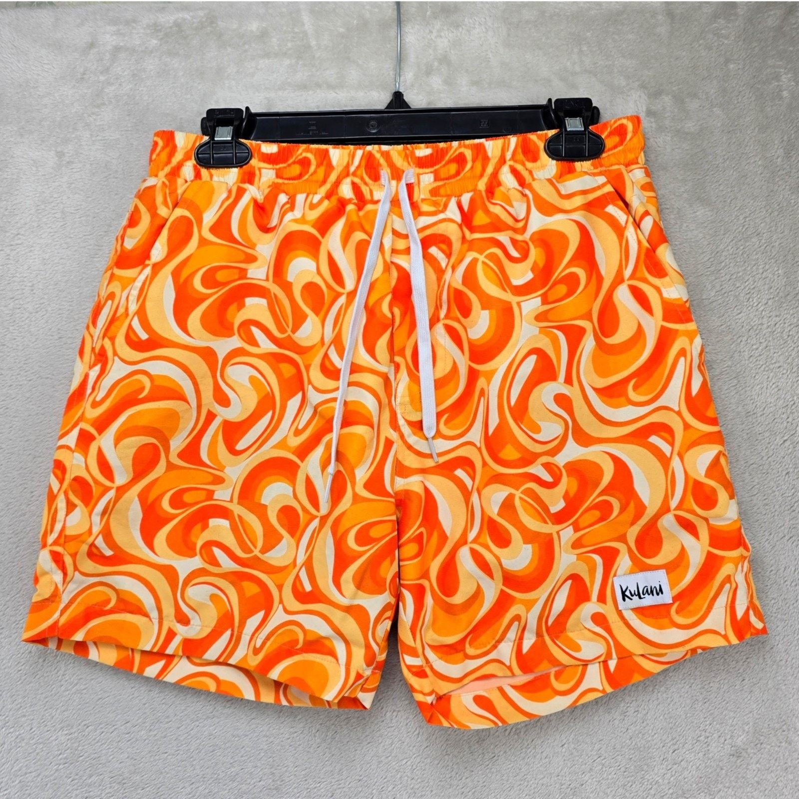 Other Kulani Kinis Swim Trunks Mens Small Orange Lined Shorts 5” Size US 28 / EU 44 - 1 Thumbnail