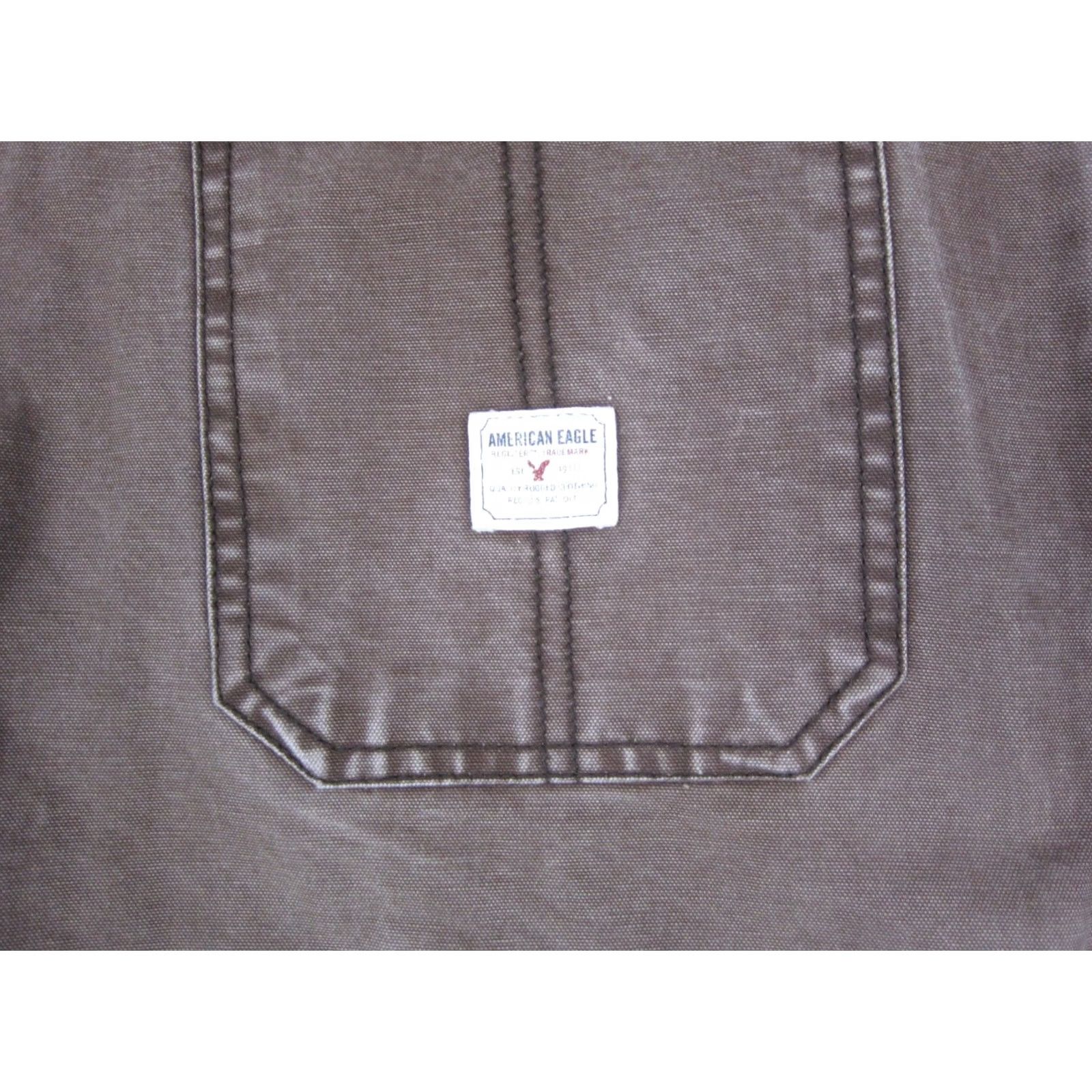 American Eagle Outfitters American Eagle Jacket Mens 2XL Brown Canvas Bomber Zip Up Workwear Casual 90s Logo Size US XXL / EU 58 / 5 - 3 Thumbnail