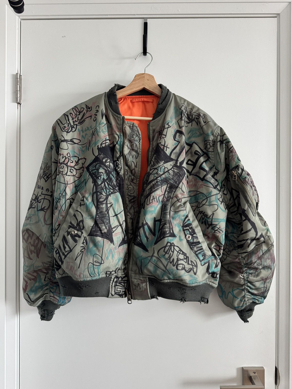Mowalola Mowalola Graffiti Bomber | Grailed