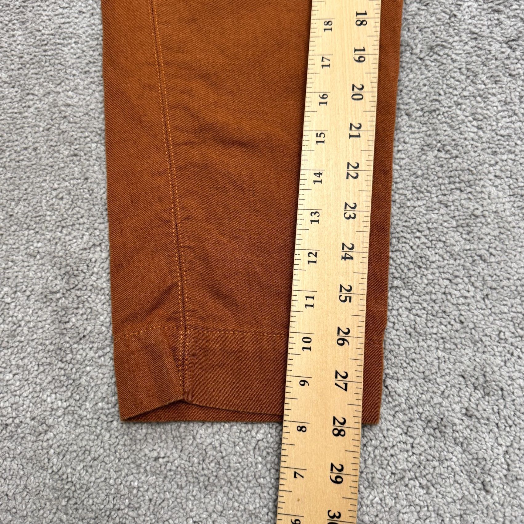 Gap VINTAGE Gap Reissue Linen Cotton Tapered Leg Cargo Pants Trouser Womens 2 Rust Brown Size 26" / US 2 / IT 38 - 6 Thumbnail