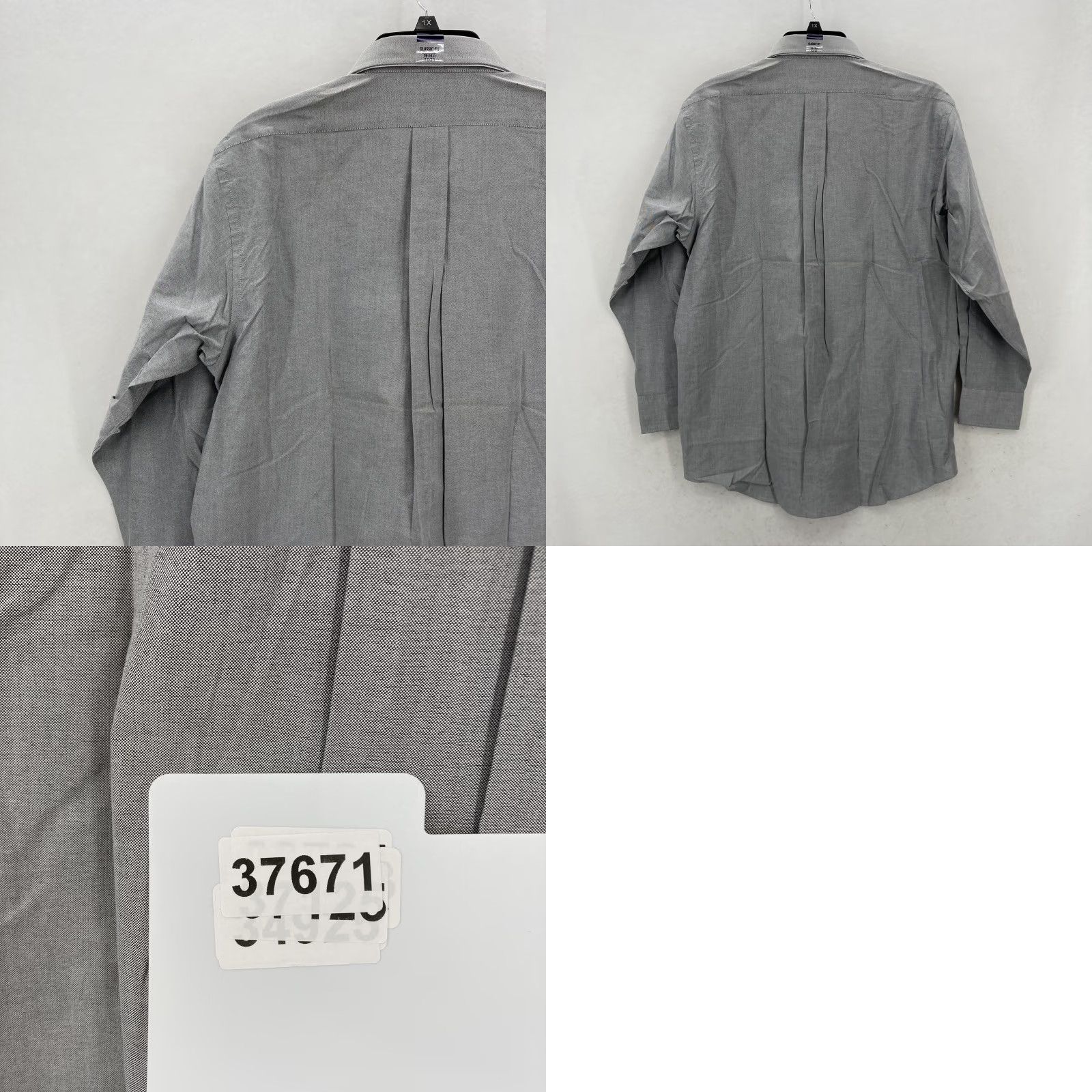 Chaps Chaps Shirt Mens 16-16.5 Gray Button-Down Wrinkle Free Classic Fit Oxford Pocket Shirt Size US L / EU 52-54 / 3 - 9 Thumbnail