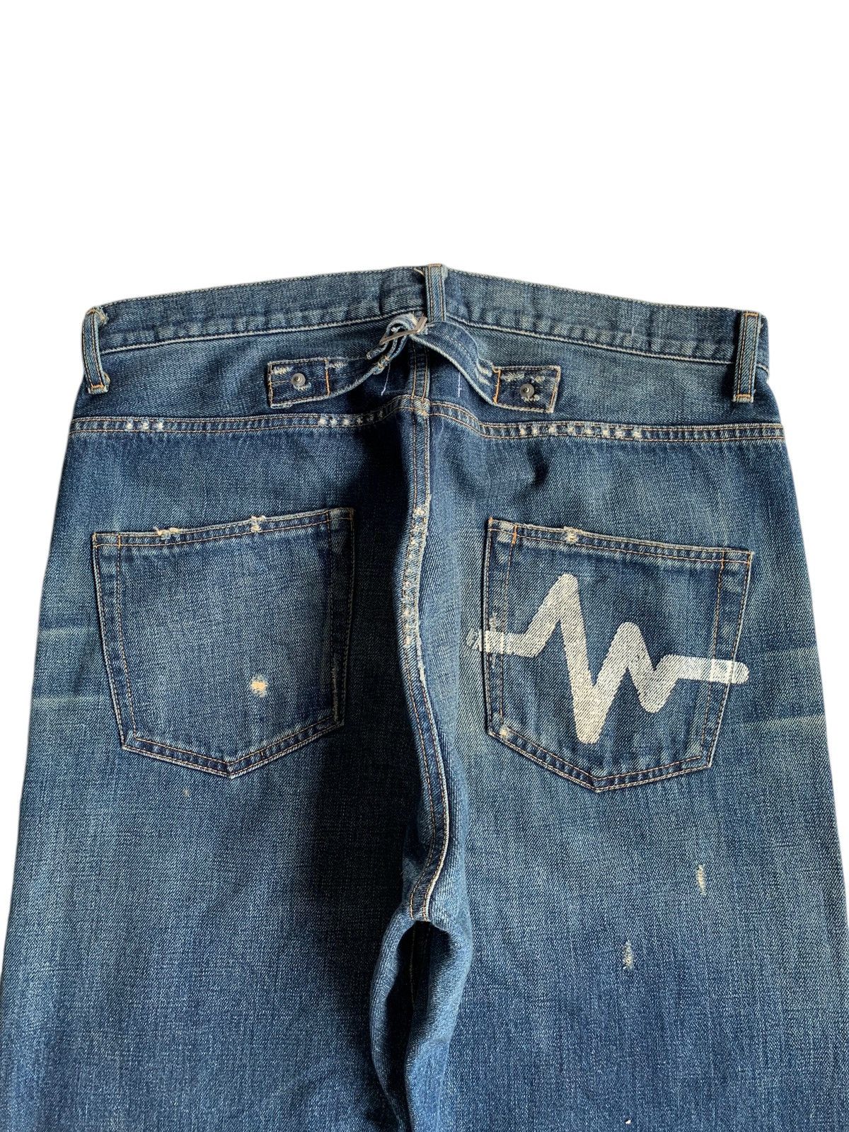 Japanese Brand × Kapital × Vintage Whiz Limited Japanese Ripped Selvedge Distressed Denim Size US 35 - 10 Thumbnail