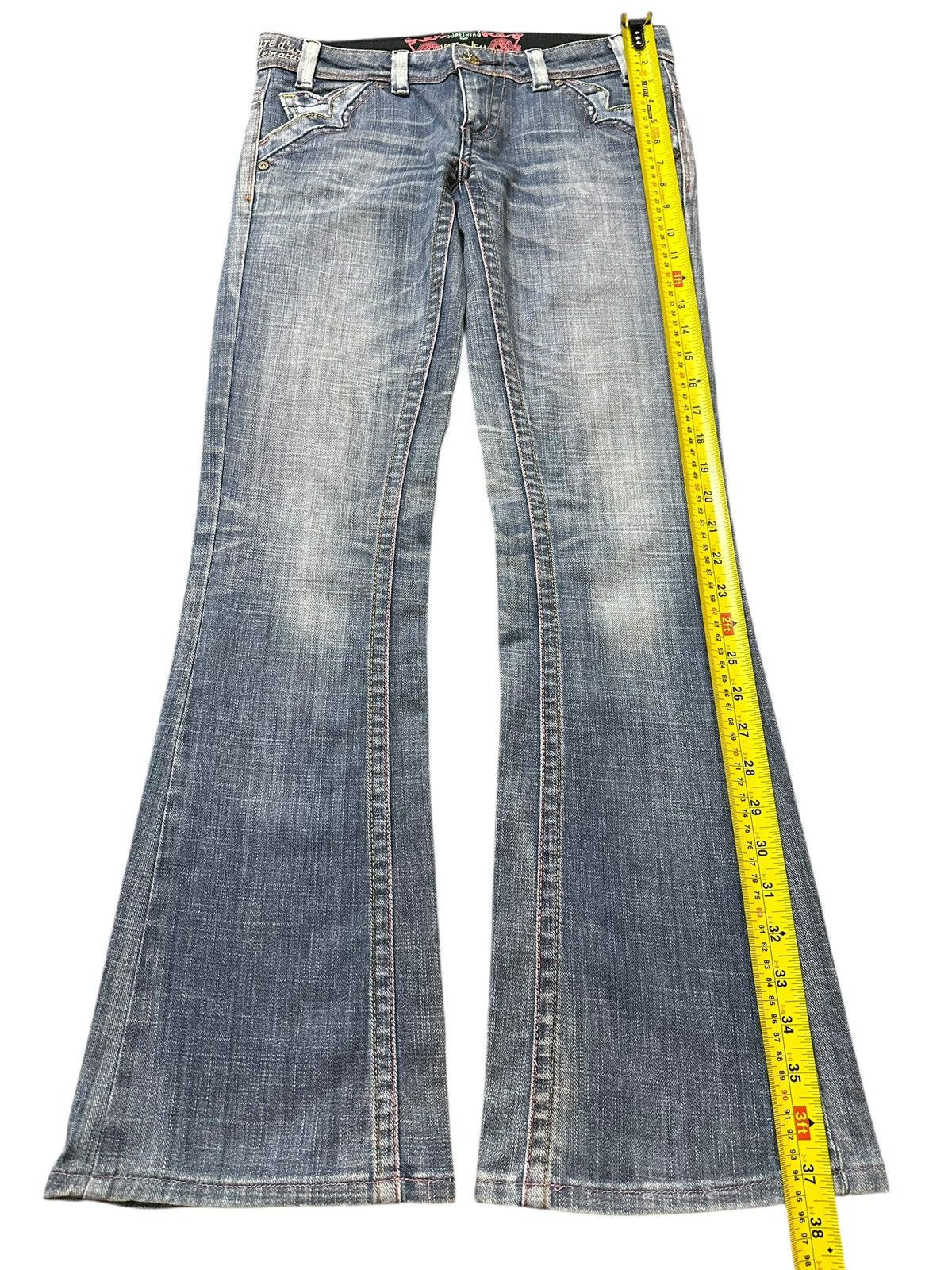 Edwin Vintage Japan Edwin Blue Faded Wash Style Flared Jeans Size US 30 / EU 46 - 12 Thumbnail