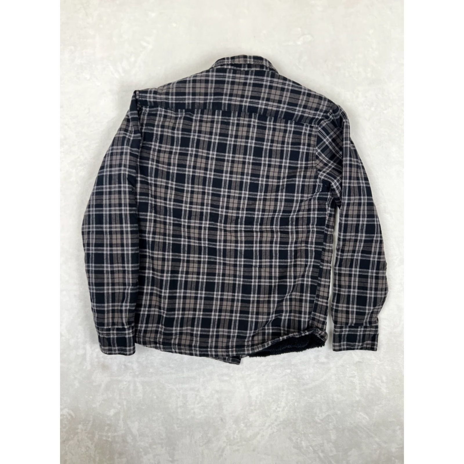O'Neill O'Neill Jacket Mens Large Gray Plaid Sherpa Lined Flannel Shacket Y2K Bomber Jacket Casual Outdoor) Size US L / EU 52-54 / 3 - 7 Thumbnail