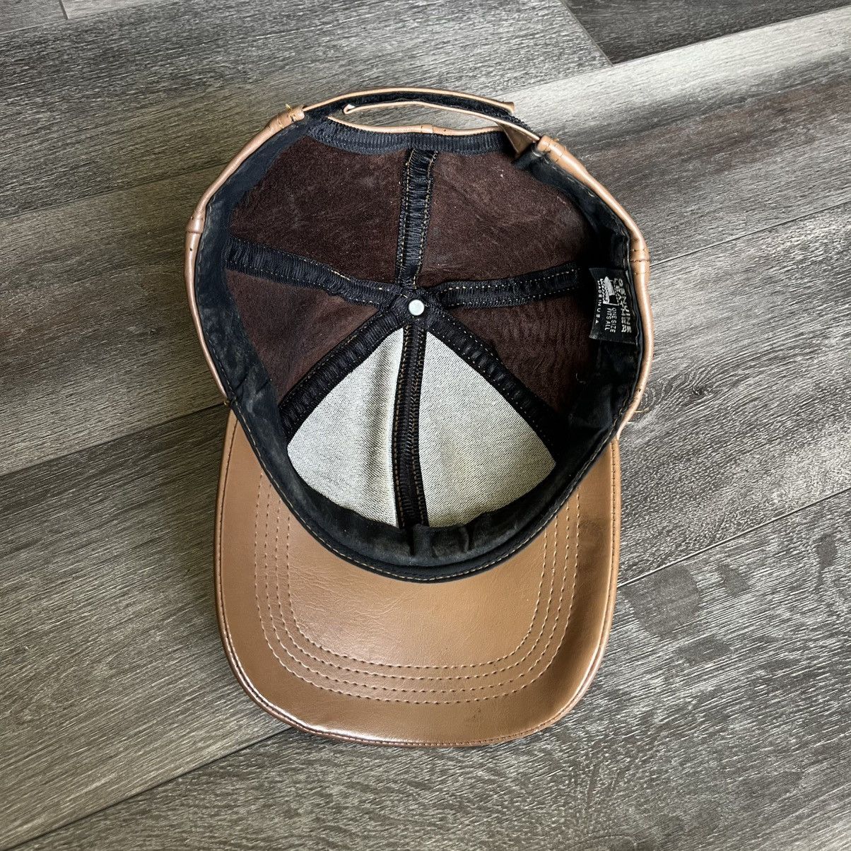 Genuine Leather Vintage 90s Genuine Leather Light Brown Tan Baseball Cap Hat Size ONE SIZE - 6 Thumbnail